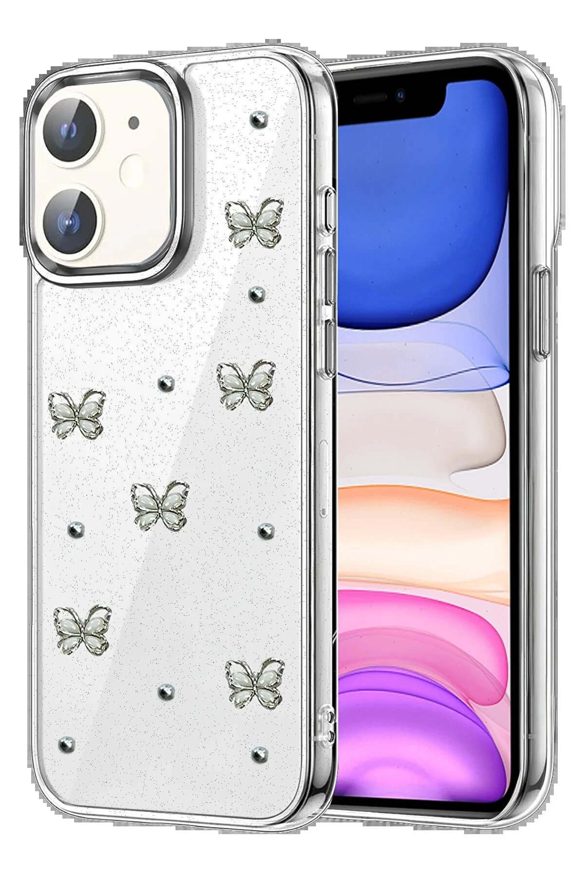 Buti̇k Apple İphone 11 Fi̇yonk Desenli̇ Kapak - Desen 1-(5796)