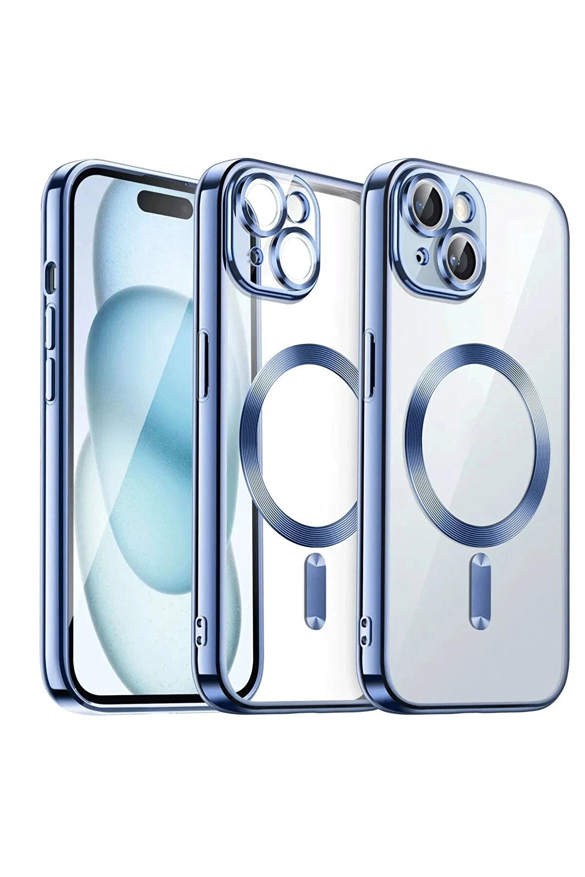 Buti̇k İphone 15 Kılıf Kross Magneti̇csafe Kapak - Si̇erra Blue-(5796)