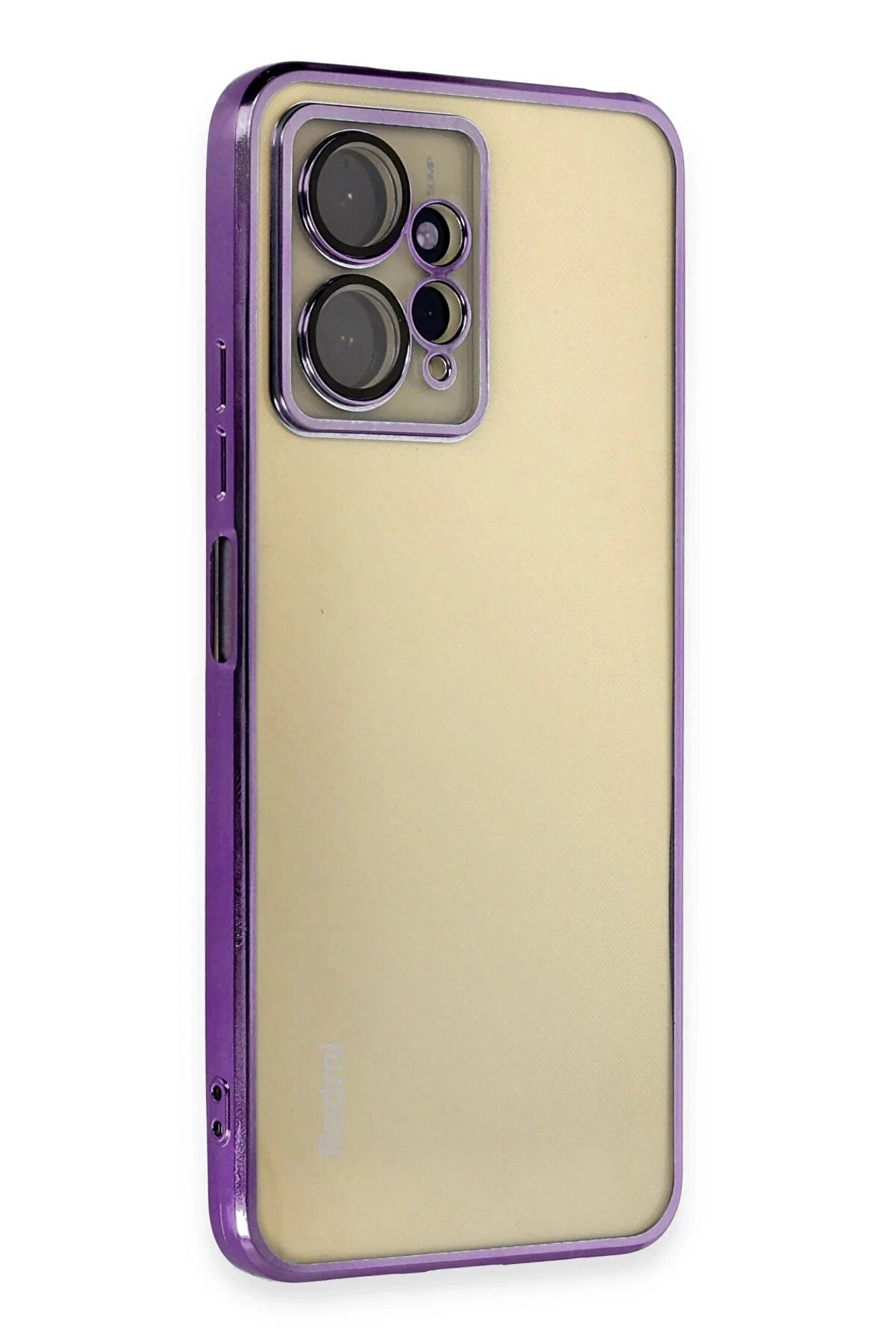 Buti̇k Xi̇aomi̇ Redmi̇ Note 12 4G Kılıf Lensli̇ Si̇li̇kon - Mor-(5796)