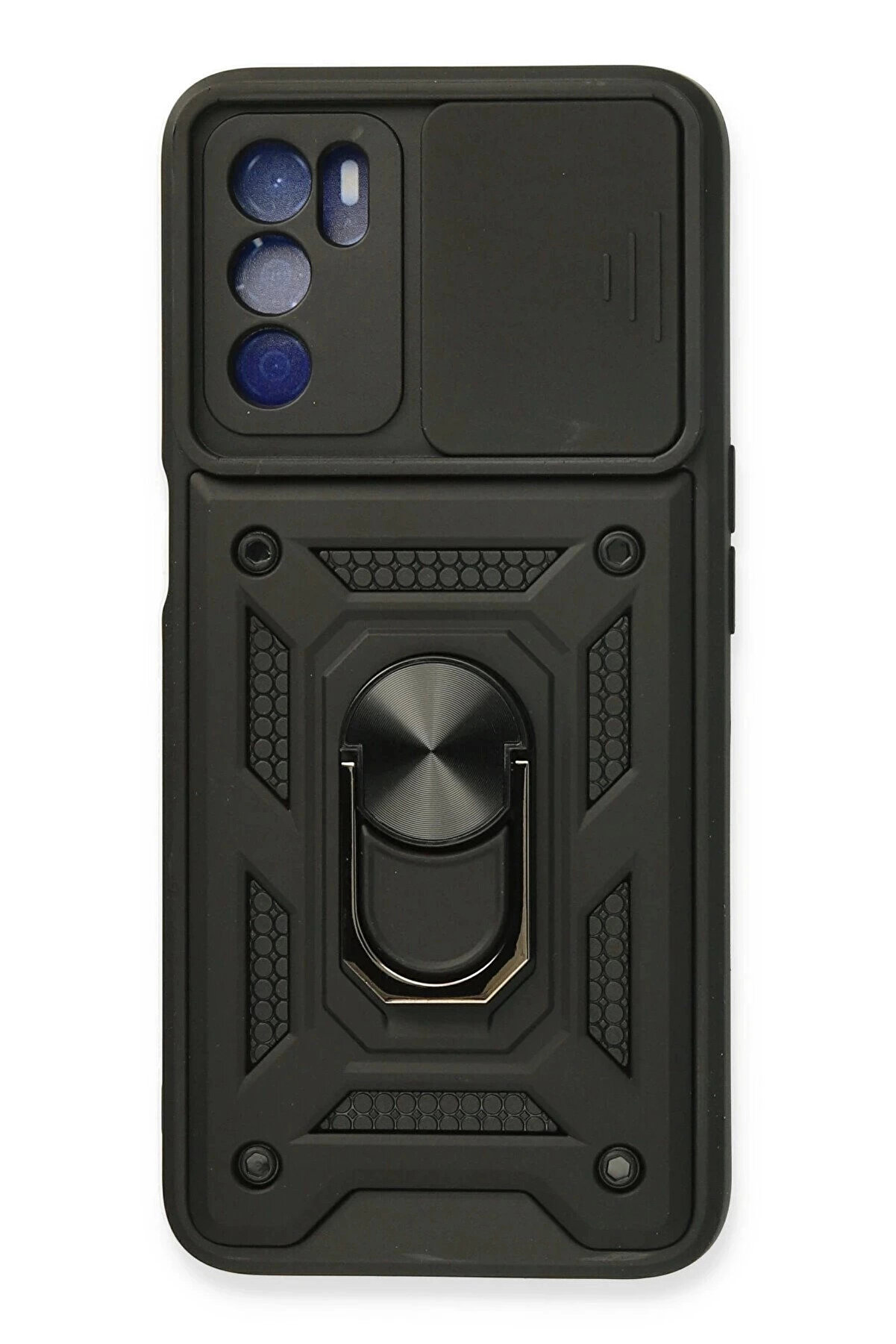 Buti̇k Oppo A16 Kılıf Pars Lens Y&uuml;z&uuml;kl&uuml; Si̇li̇kon - Si̇yah-(5796)