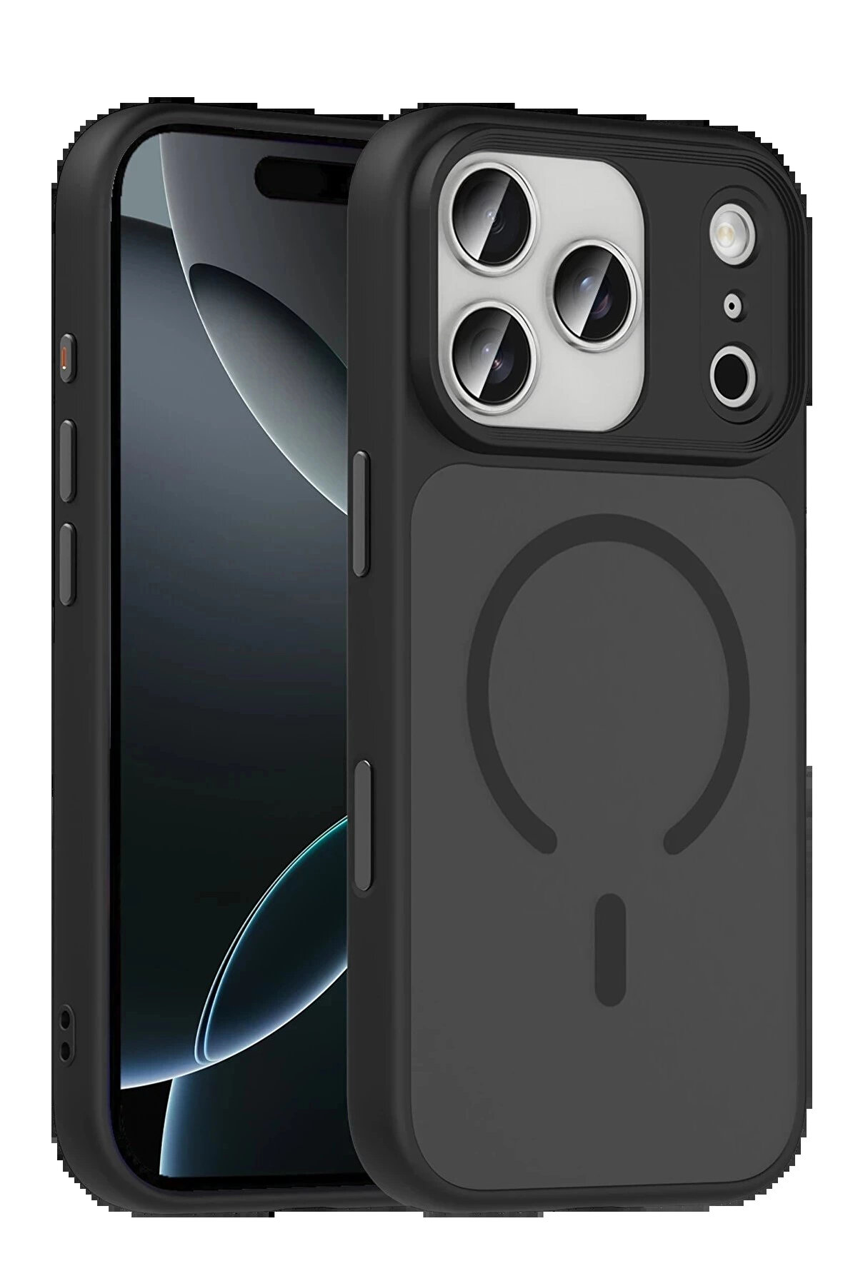 Buti̇k Apple İphone 17 Pro Max Megane Magsafe Kapak - Si̇yah-(5796)