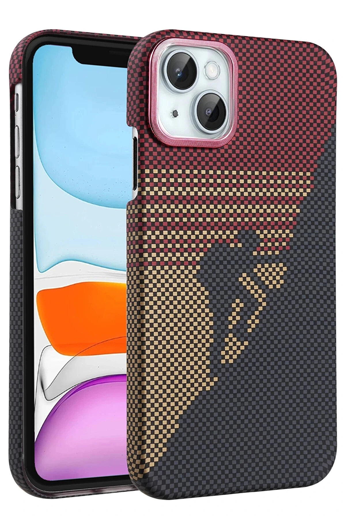 Buti̇k Apple İphone 14 Vega Magsafe Kapak - Kırmızı-(5796)