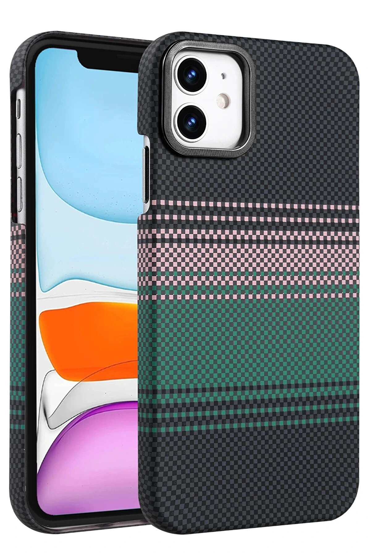 Buti̇k Apple İphone 11 Vega Magsafe Kapak - Yeşi̇l-(5796)