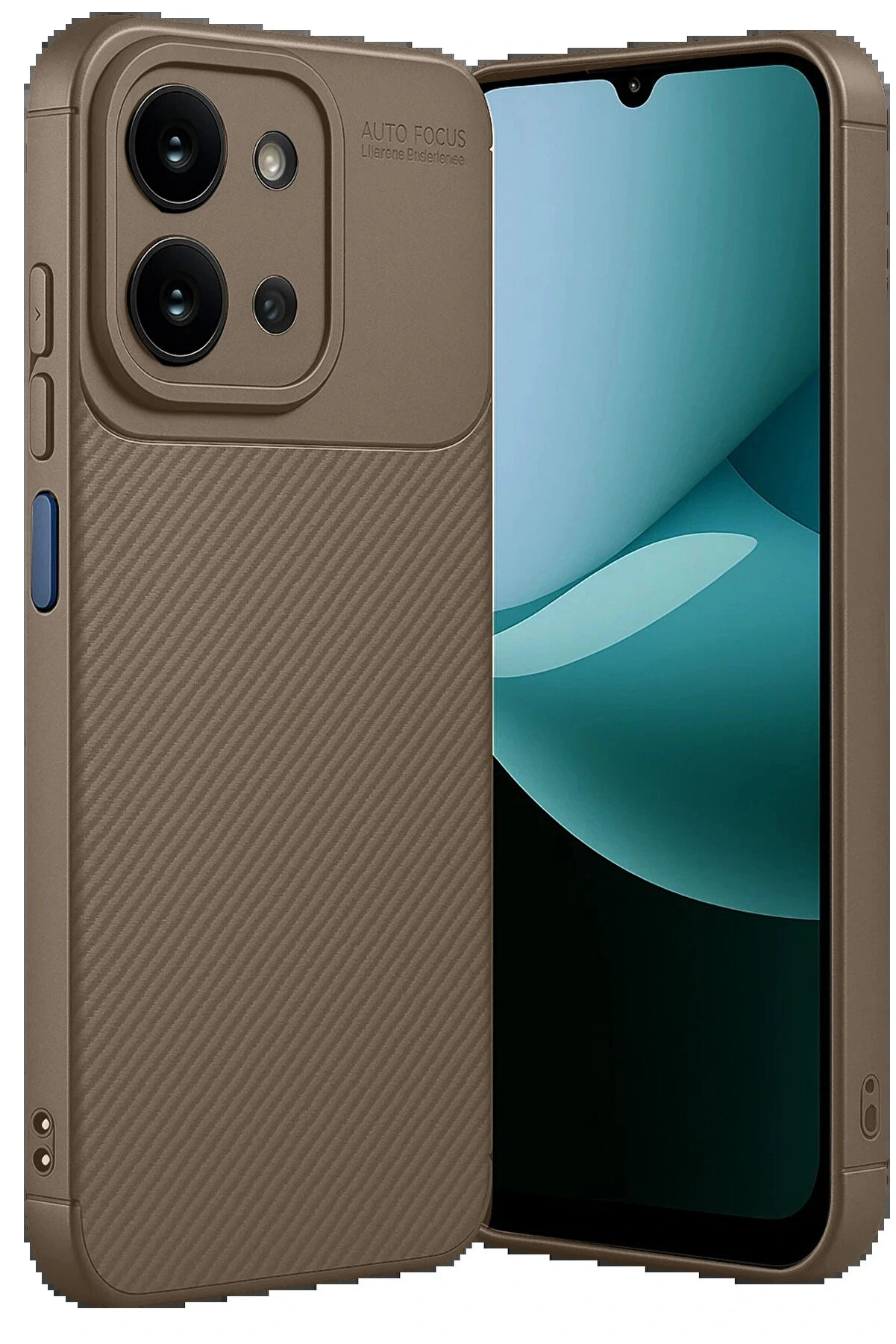 Buti̇k Xi̇aomi̇ Redmi̇ 15C 4G Auto Focus Karbon Kapak - Kahverengi̇-(5796)