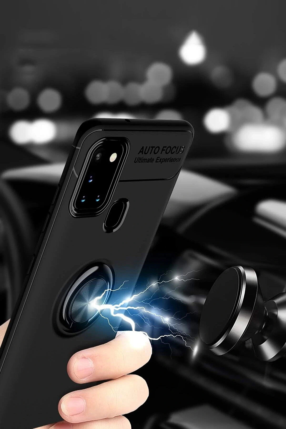 Buti̇k Samsung Galaxy M31 Kılıf Range Y&uuml;z&uuml;kl&uuml; Si̇li̇kon - Si̇yah-Mavi̇-(5796)