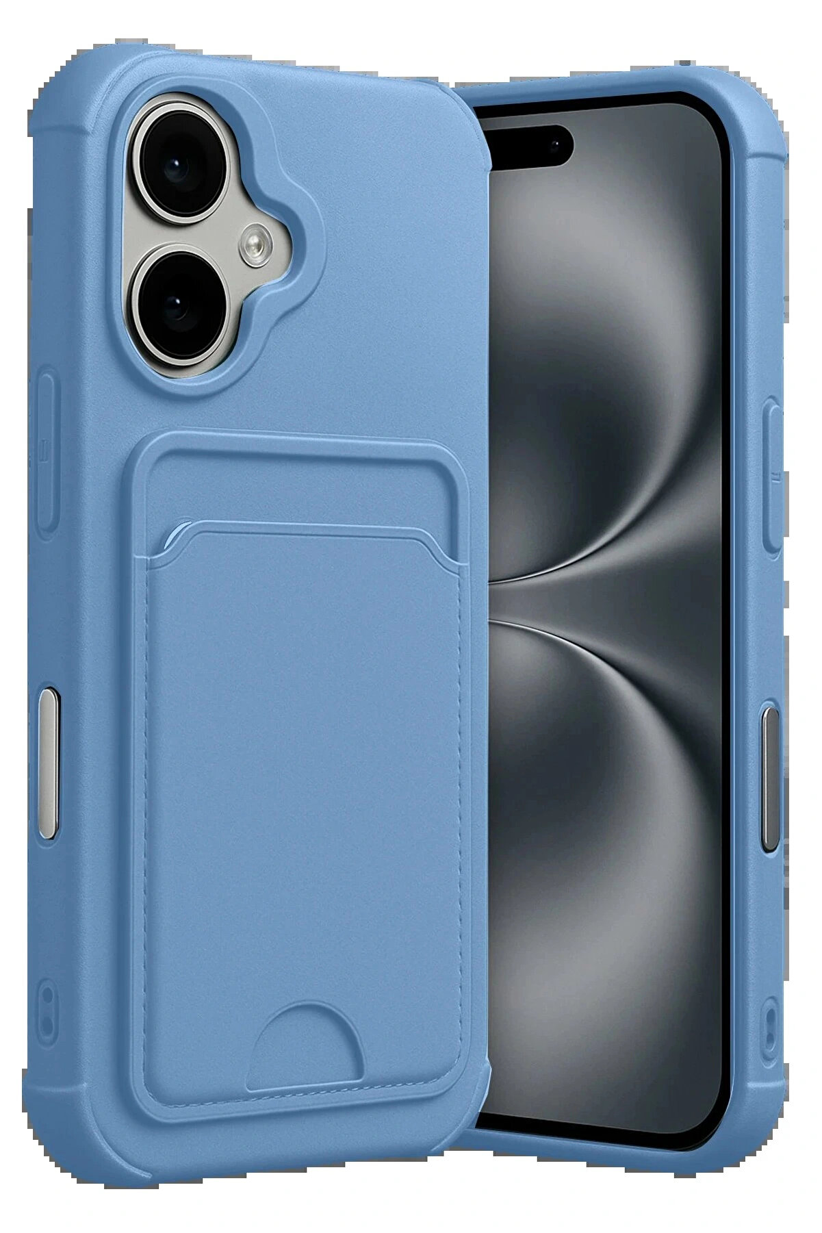 Buti̇k Apple İphone 17 Kelvi̇n Kartvi̇zi̇tli̇ Si̇li̇kon - Mavi̇-(5796)