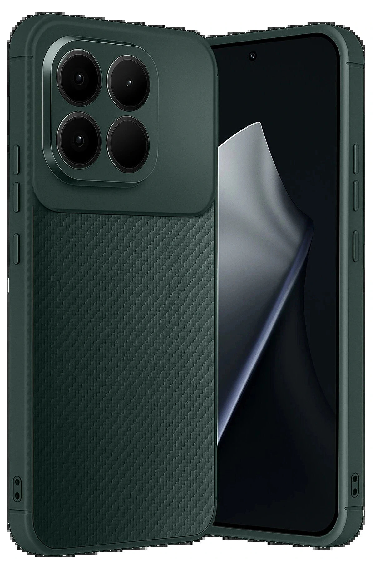 Buti̇k Xi̇aomi̇ Mi̇ 15T Auto Focus Karbon Kapak - Koyu Yeşi̇l-(5796)