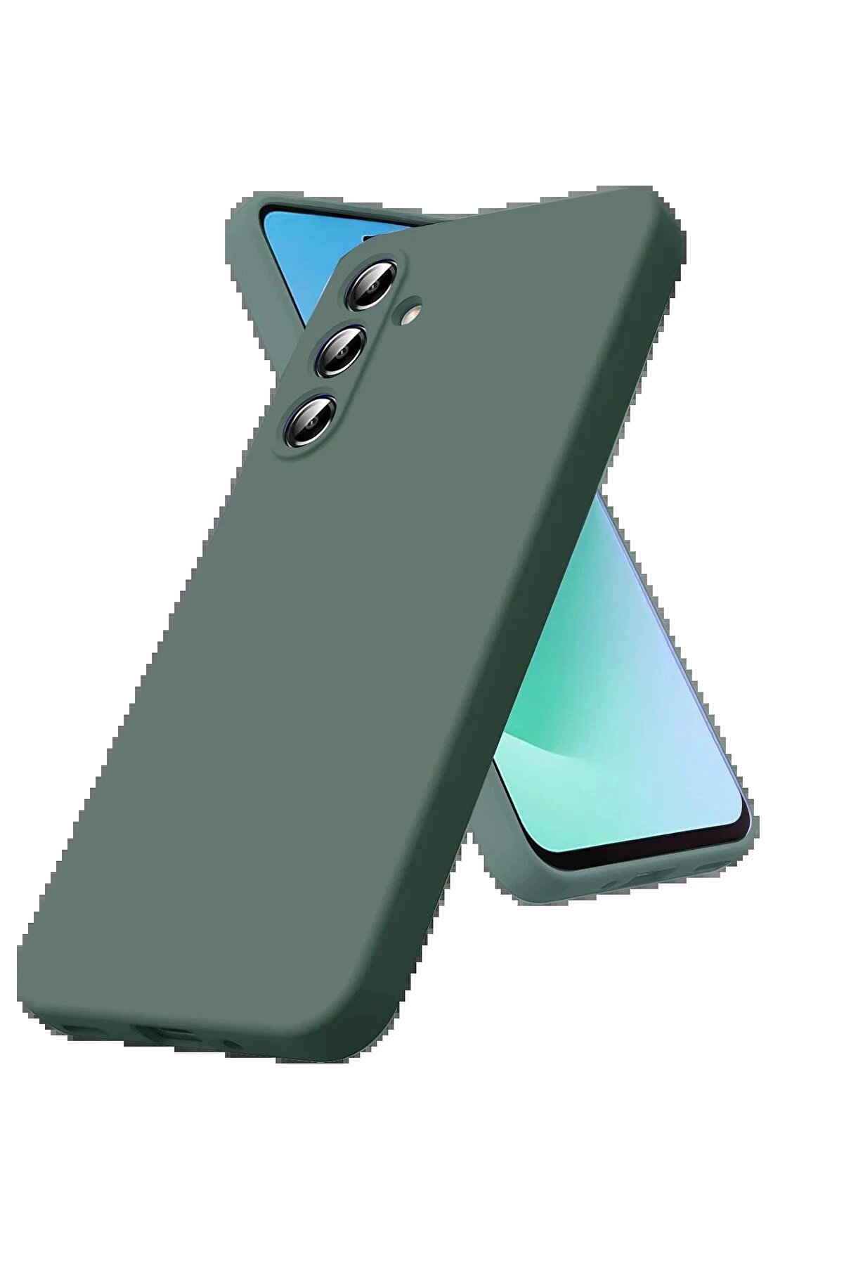 Buti̇k Samsung Galaxy A17 5G Nano İ&ccedil;i̇ Kadi̇fe Si̇li̇kon - Koyu Yeşi̇l-(5796)