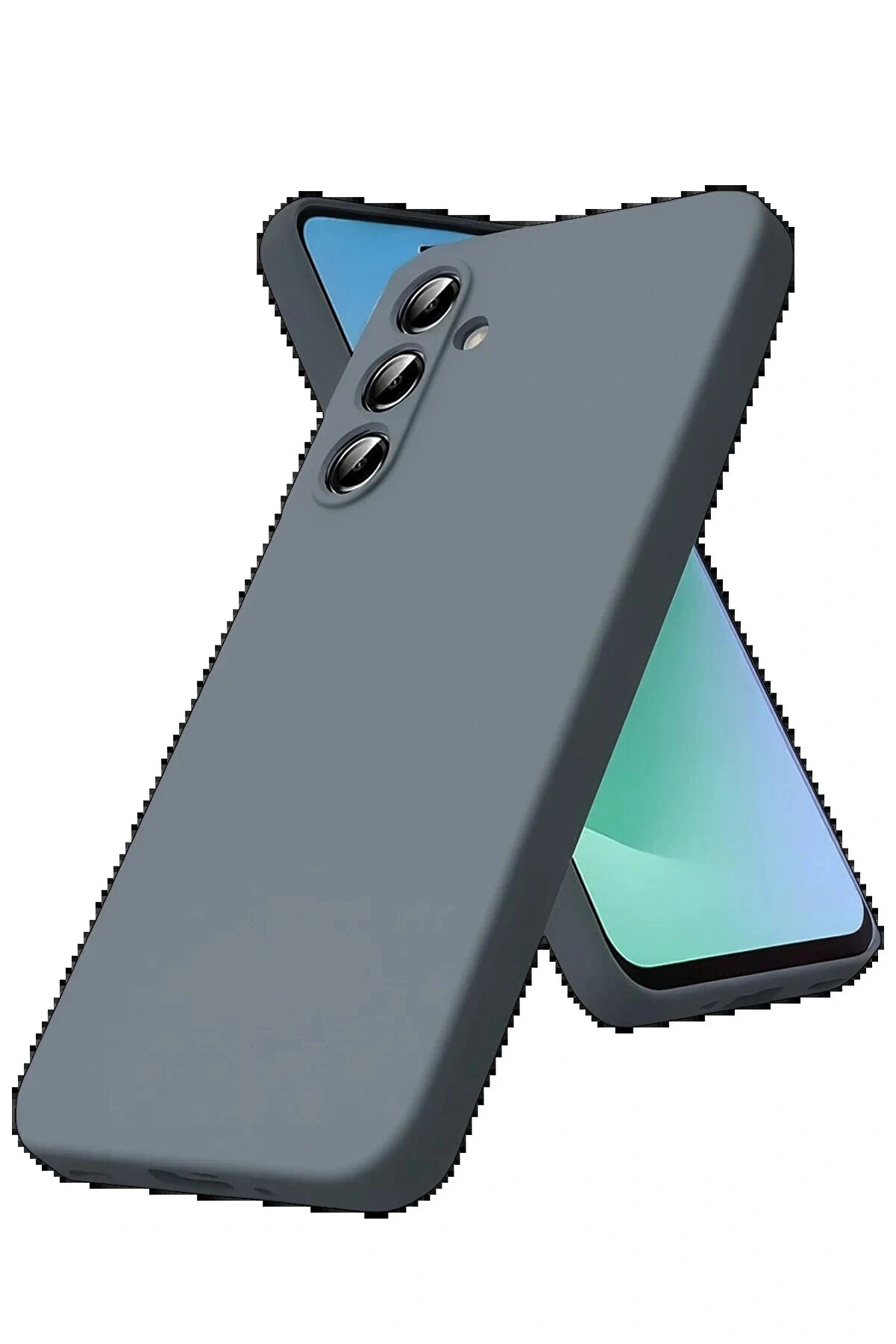 Buti̇k Samsung Galaxy S25 Fe Kılıf Nano İ&ccedil;i̇ Kadi̇fe Si̇li̇kon - Gri̇-(5796)