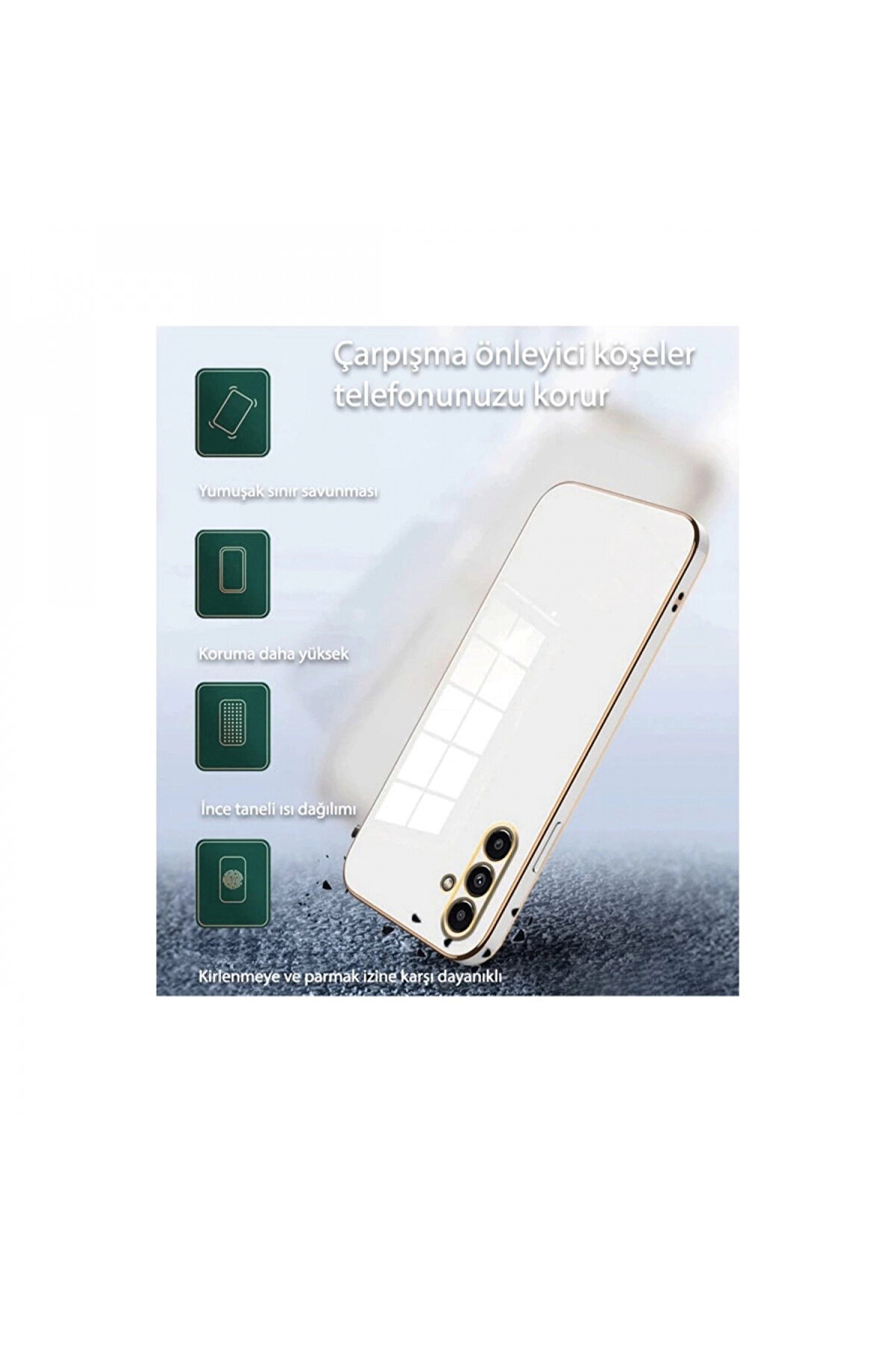 Harmonyaura Samsung Galaxy A24 4G Kılıf Volet Si̇li̇kon - Mavi̇