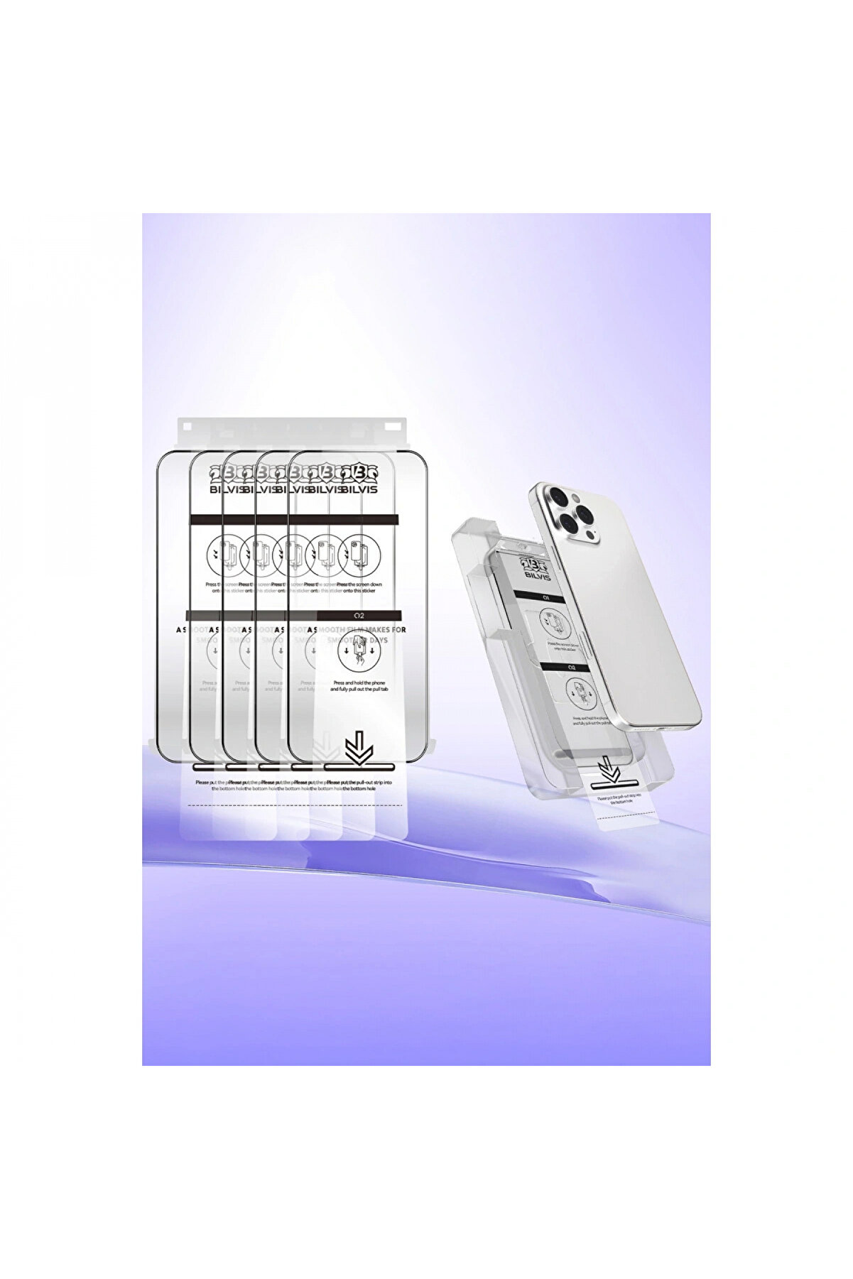 Buti̇k Apple İphone 16 Pro Max Bi̇lvi̇s 5İn1 3D Magi̇c Cam Ekran Koruyucu - Si̇yah-(5796)