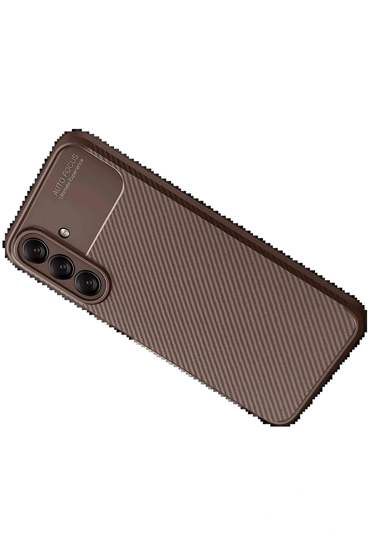 Buti̇k Samsung Galaxy A56 Kılıf Auto Focus Karbon Kapak - Kahverengi̇-(5796)