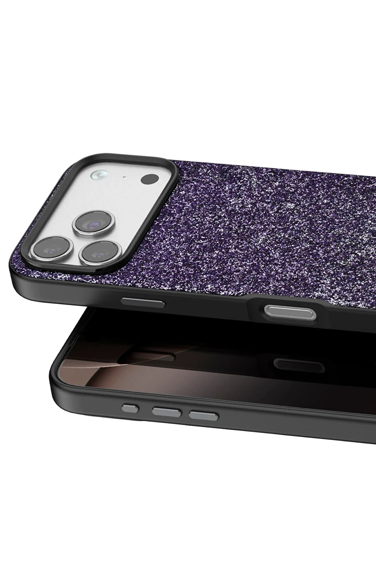 Buti̇k Harmonyaura Apple İphone 17 Pro Bri̇ght Si̇mli̇ Kapak - Deri̇n Mor