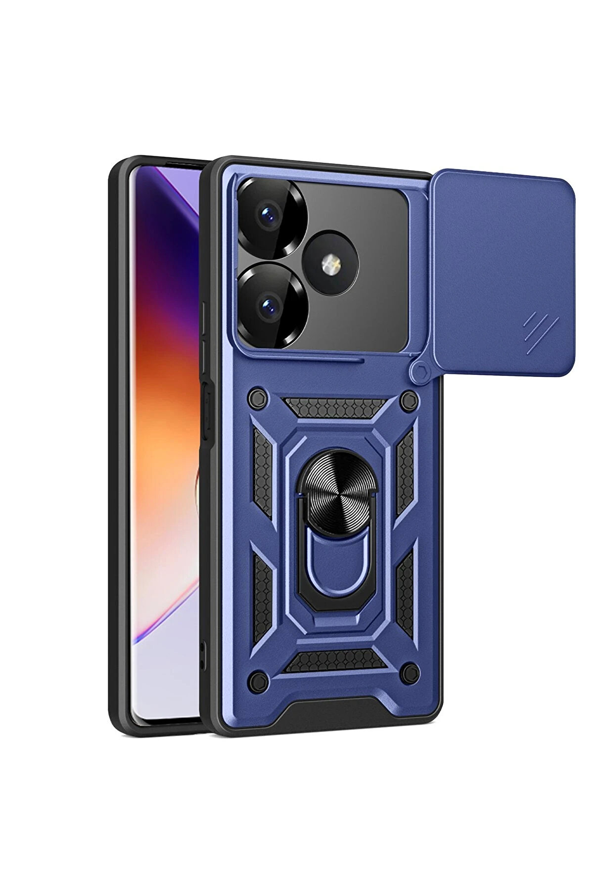 Buti̇k Harmonyaura Xi̇aomi̇ Redmi̇ 13 4G Kılıf Pars Lens Y&uuml;z&uuml;kl&uuml; Si̇li̇kon - Laci̇vert