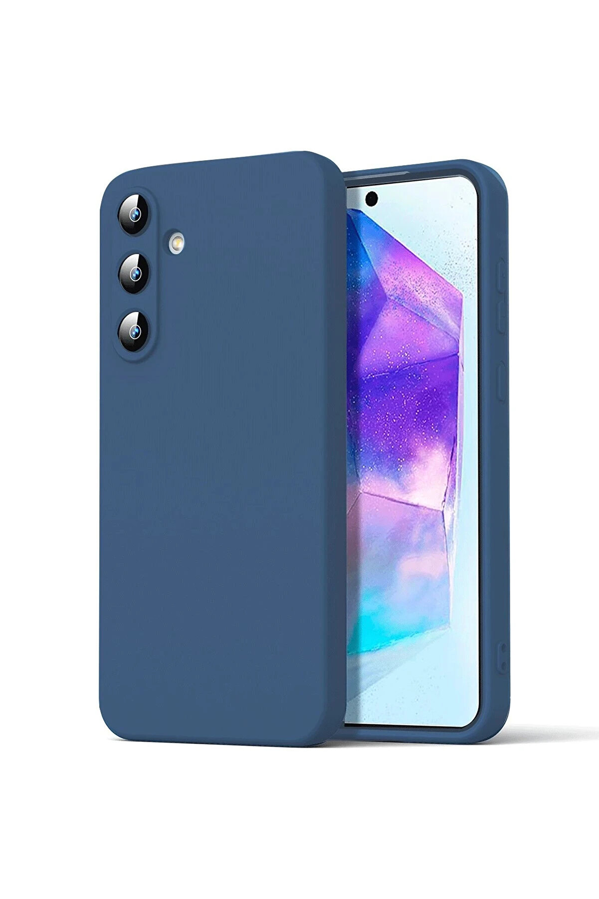 Buti̇k Harmonyaura Samsung Galaxy A16 5G Kılıf Nano İ&ccedil;i̇ Kadi̇fe Si̇li̇kon - Laci̇vert