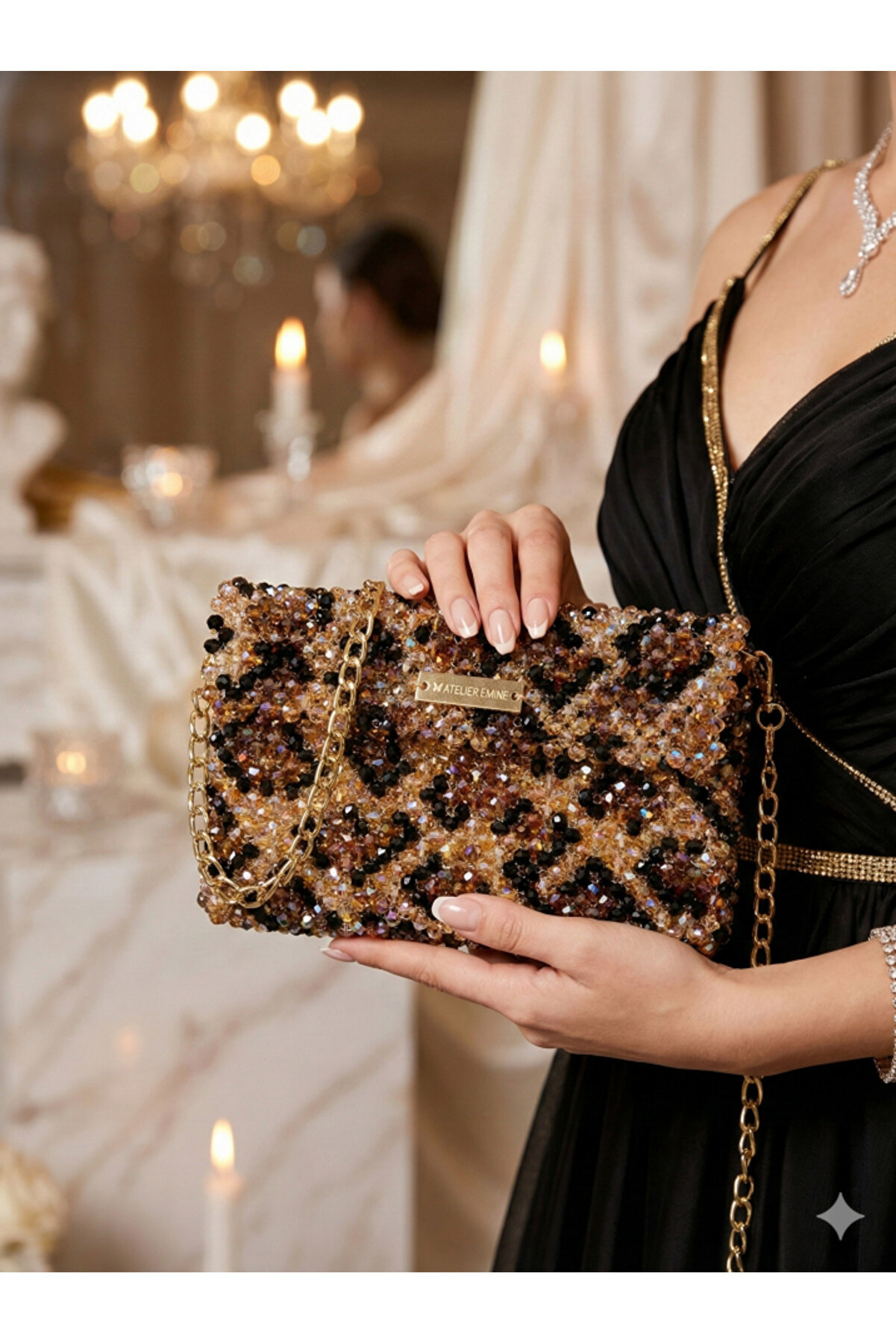 Ateli̇er Emi̇ne Honey Ti̇ger Swi̇rl – Özel Üreti̇m Kri̇stal Çanta