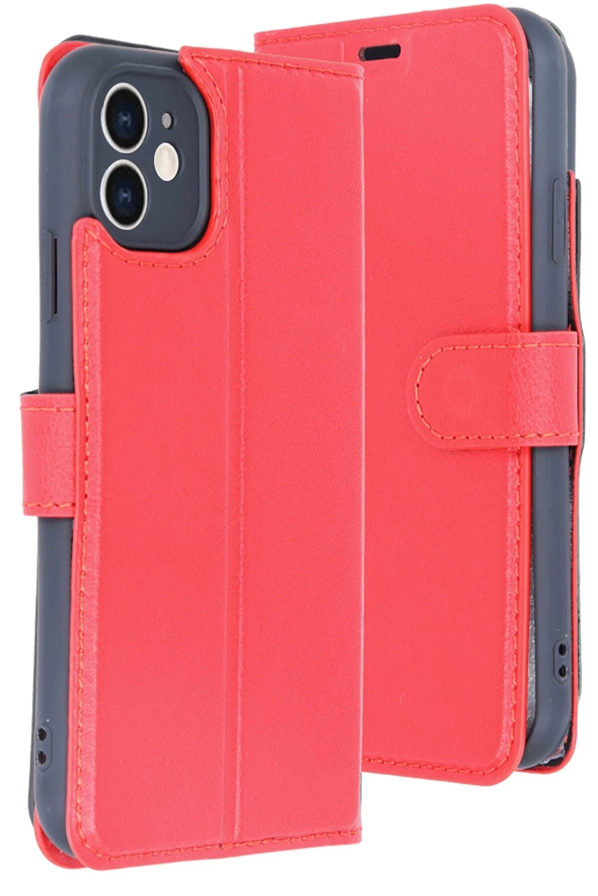 Buti̇k İphone 11 Kılıf Trend S Plus Kapaklı Kılıf - Kırmızı-(5796)