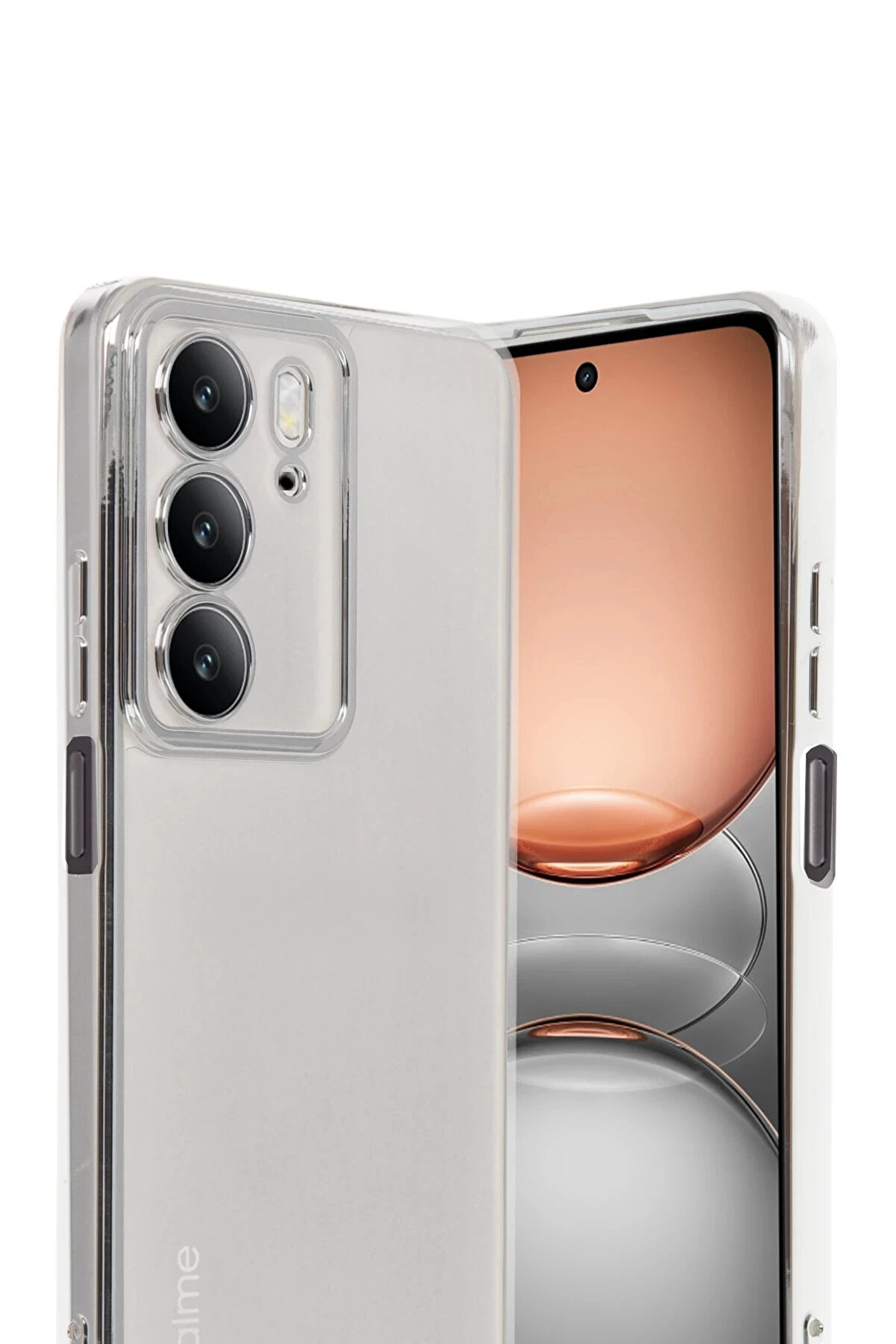 Buti̇k Realme C75 4G Kılıf Lensli̇ Si̇li̇kon - G&uuml;m&uuml;ş-(5796)