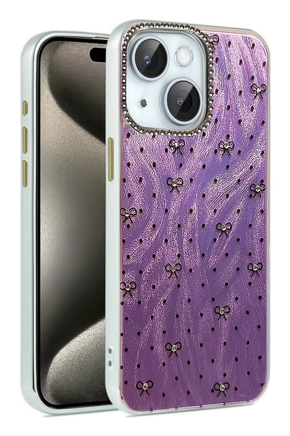 Buti̇k İphone 14 Kılıf Blade Aynalı Desenli̇ Kapak - Desen 2-(5796)