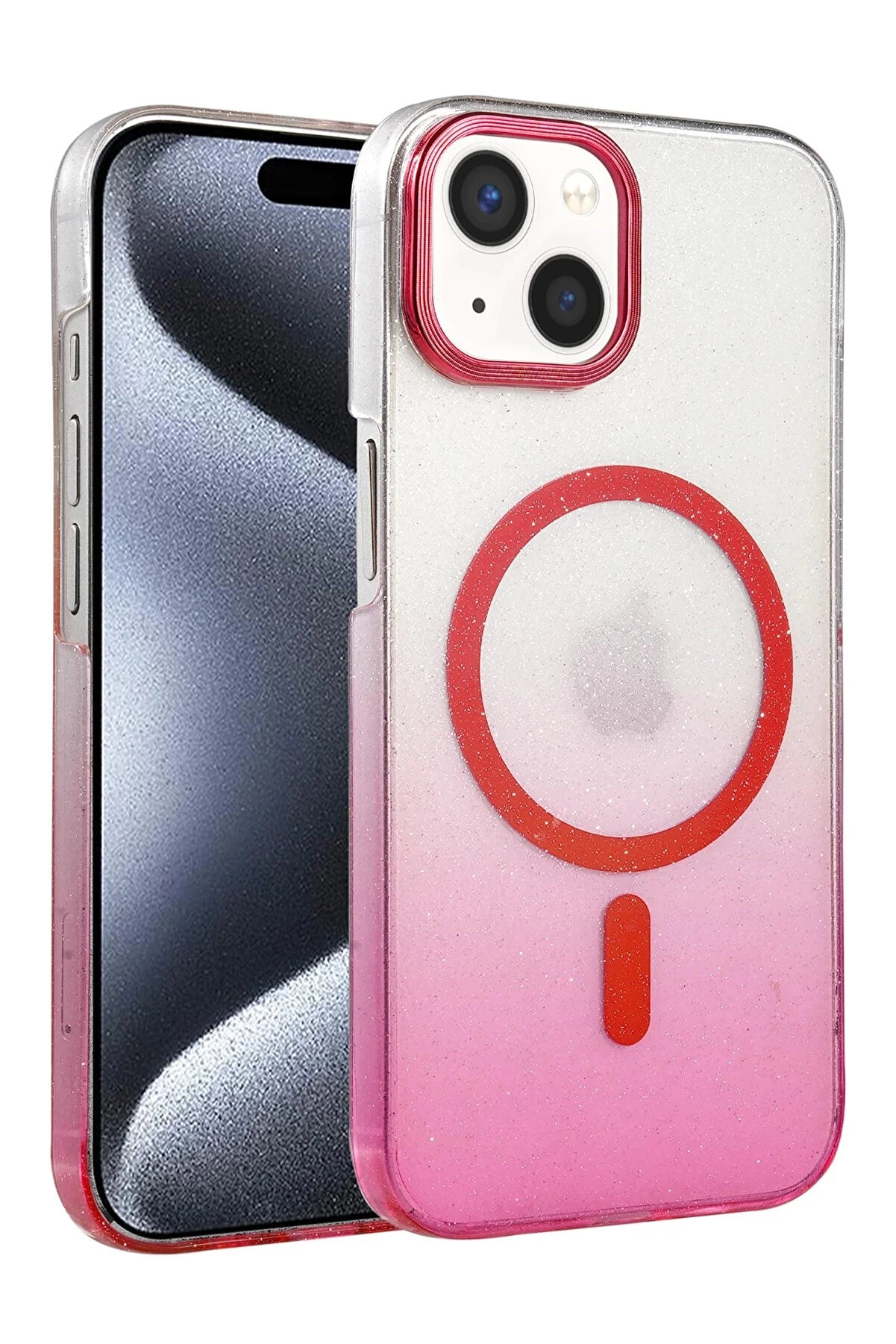 Buti̇k Apple İphone 14 Glossy Magsafe Kapak - Pembe-(5796)