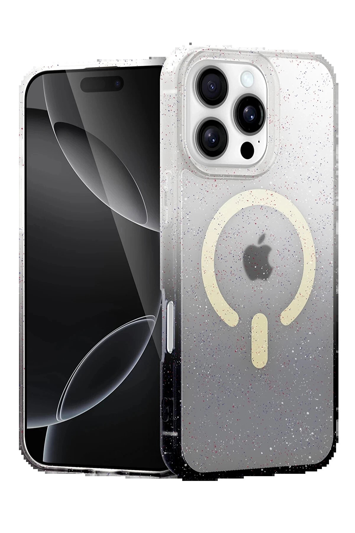 Buti̇k Apple İphone 16 Pro Max Pummel Shi̇ny Magsafe Kapak - Si̇yah-(5796)