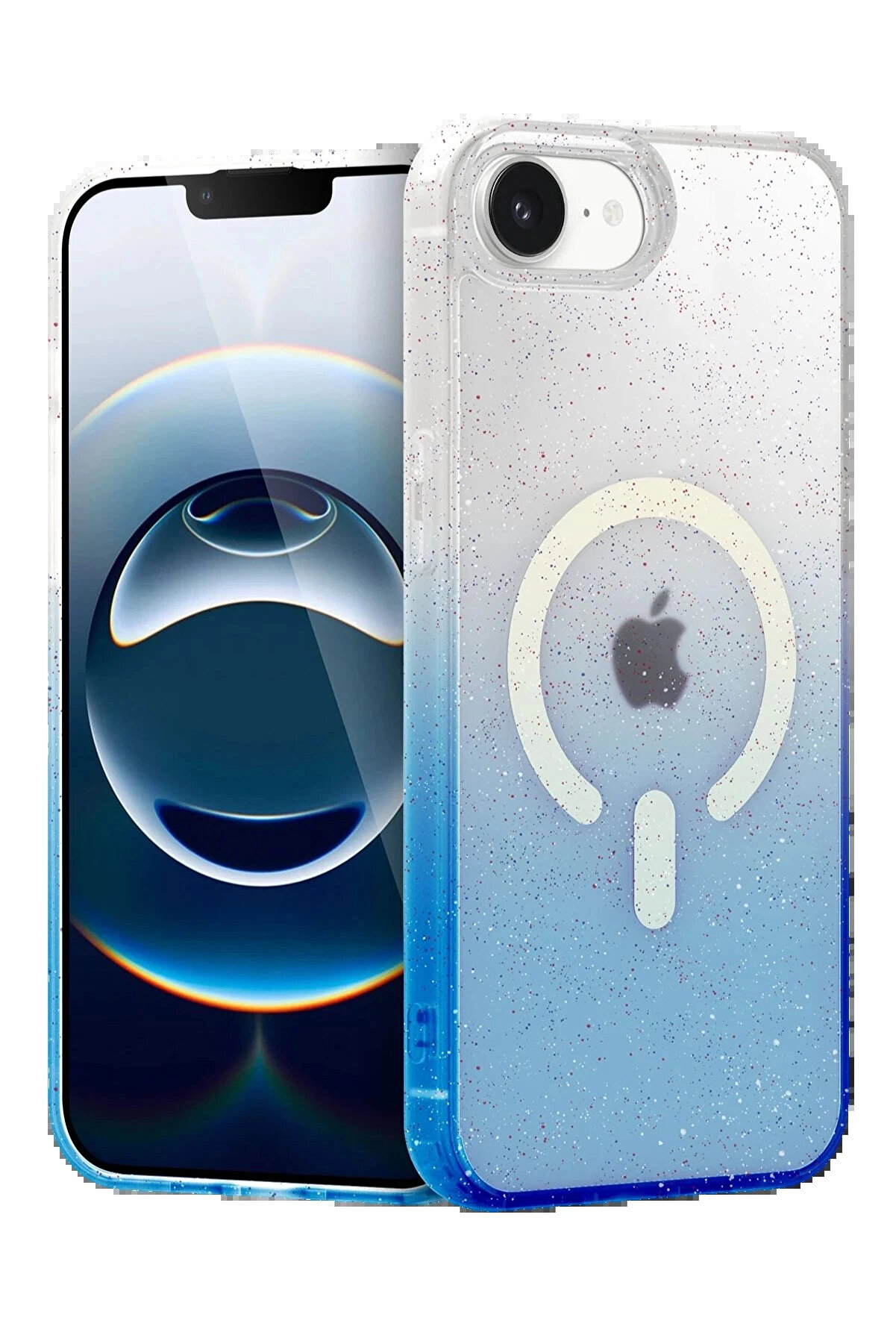 Buti̇k Apple İphone 16E Pummel Shi̇ny Magsafe Kapak - Mavi̇-(5796)