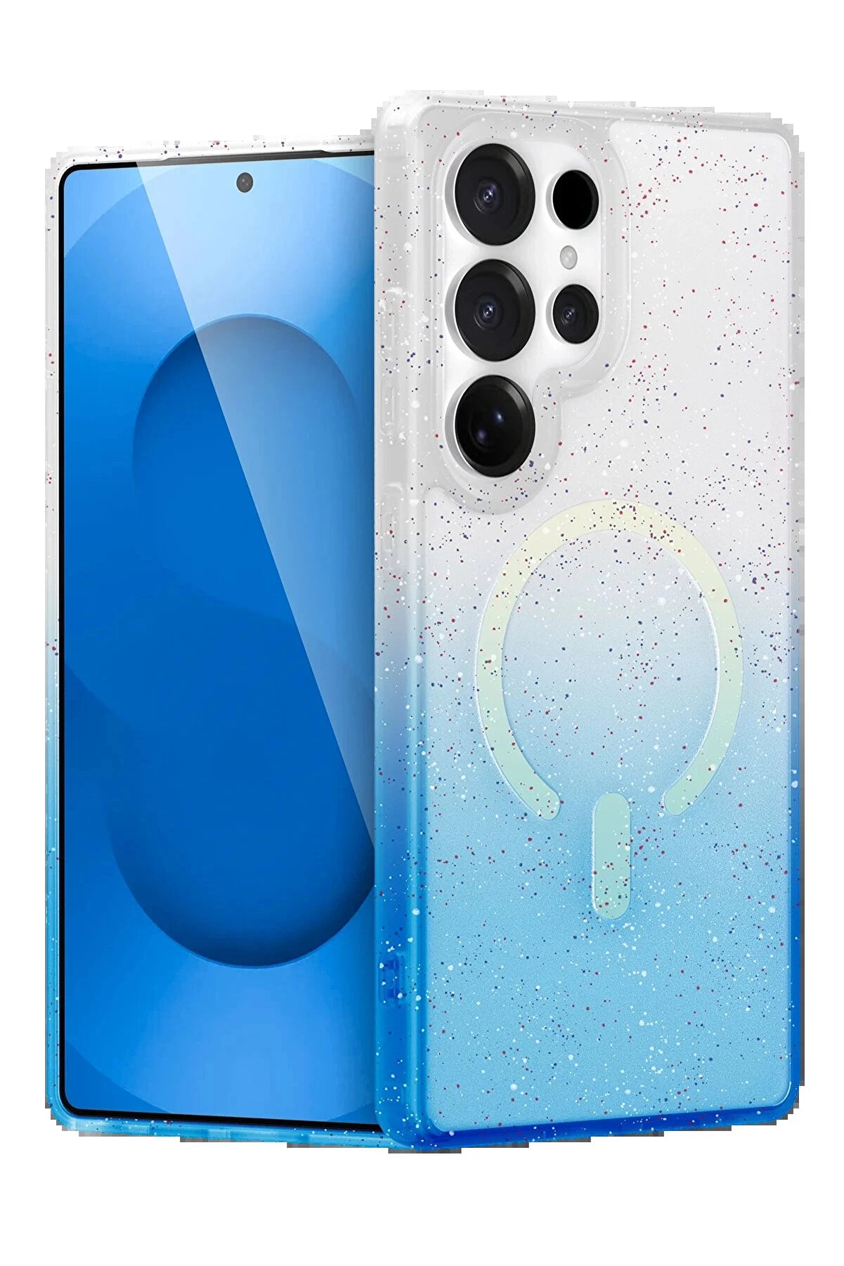 Buti̇k Samsung Galaxy S24 Ultra Pummel Shi̇ny Magsafe Kapak - Mavi̇-(5796)