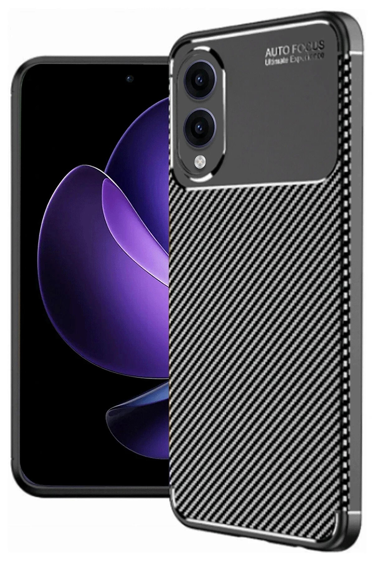 Buti̇k Samsung Galaxy S25 Edge Kılıf Auto Focus Karbon Kapak - Si̇yah-(5796)