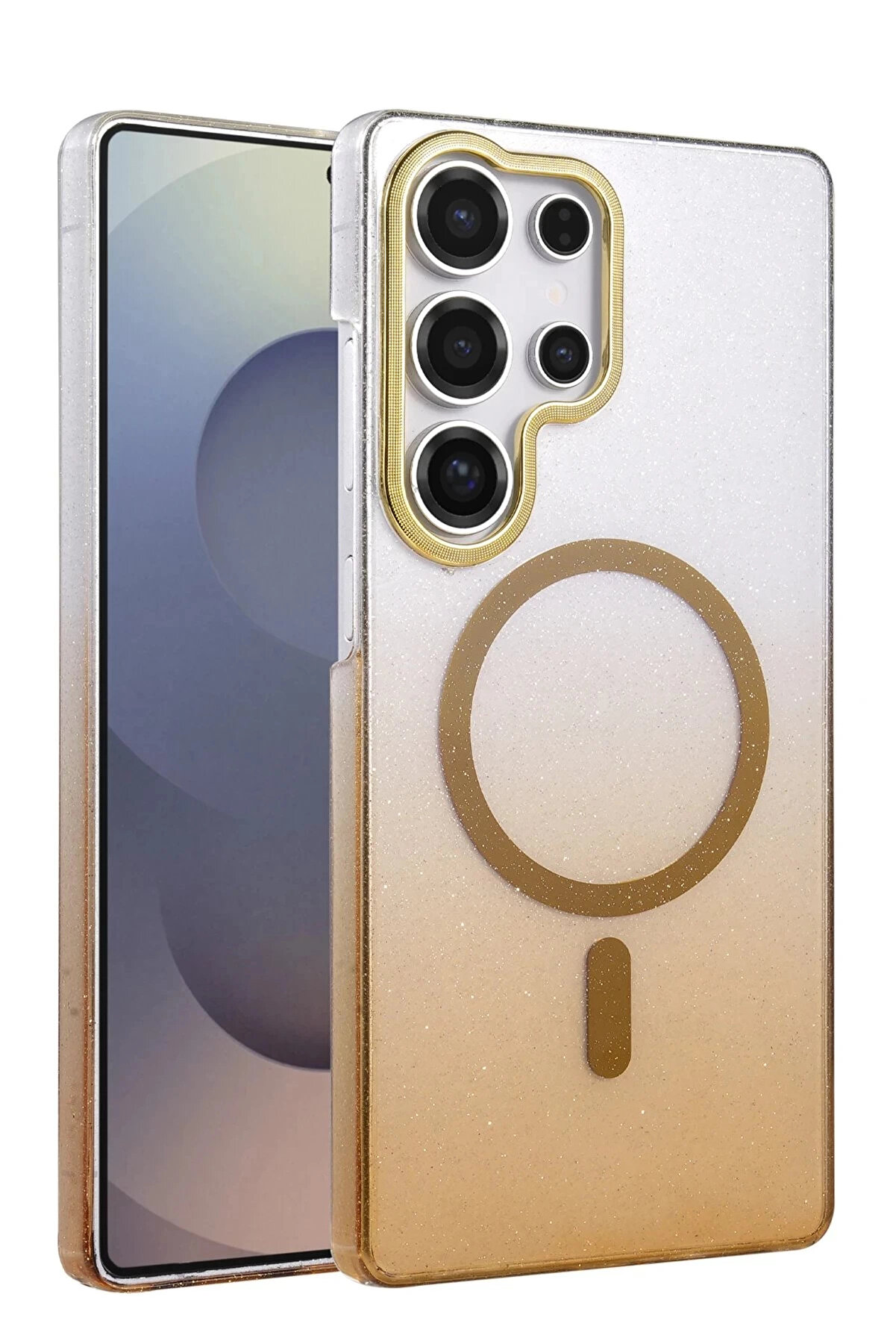 Buti̇k Samsung Galaxy S24 Ultra Glossy Magsafe Kapak - &Ccedil;&ouml;l Ti̇tanyum-(5796)