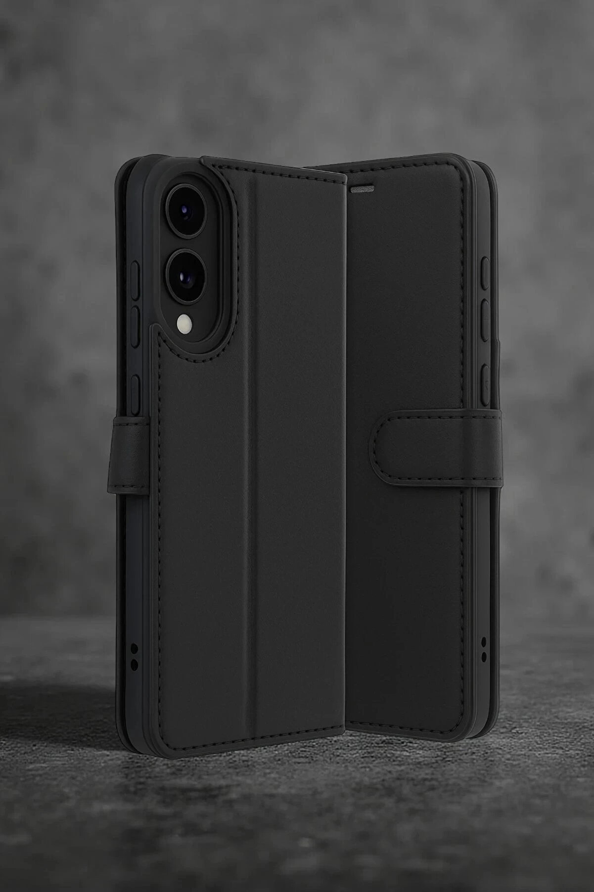 Buti̇k Samsung Galaxy S25 Edge Trend S Plus Kapaklı Kılıf - Si̇yah-(5796)