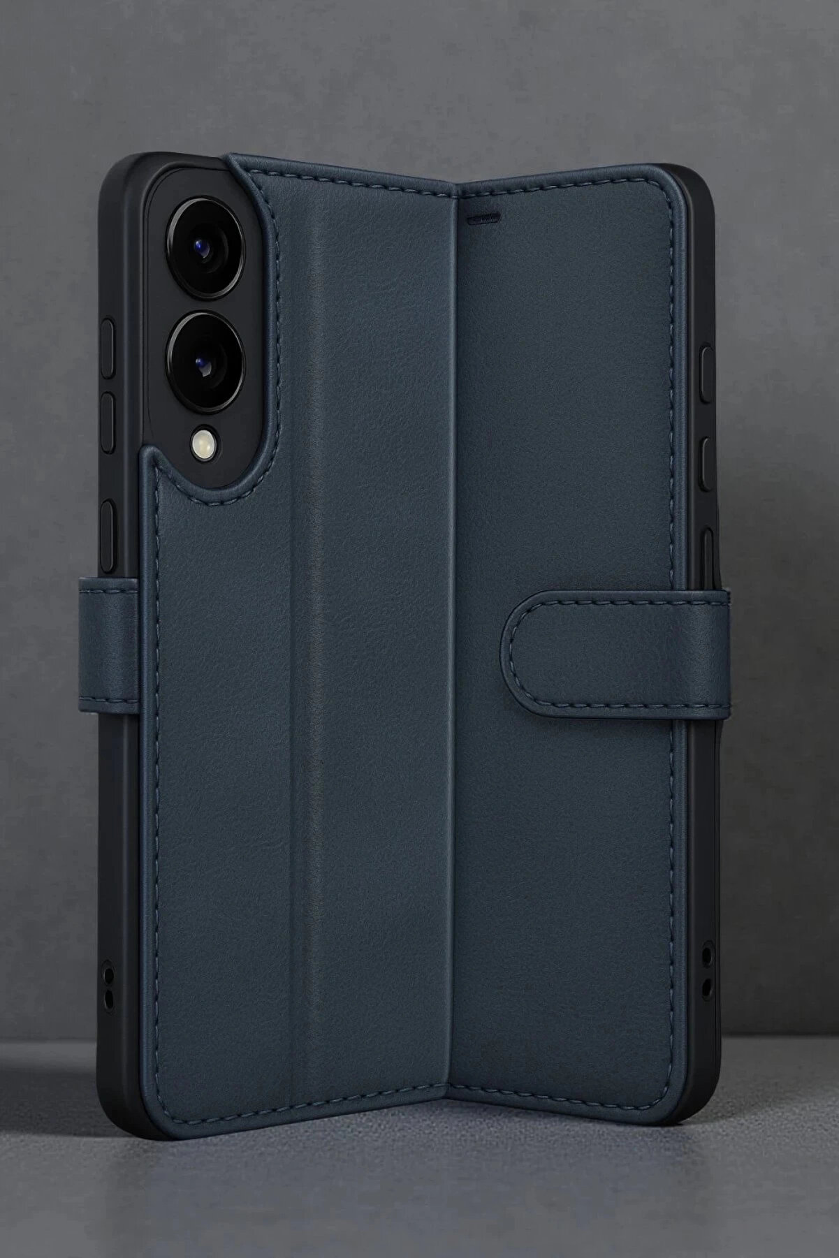 Buti̇k Samsung Galaxy S25 Edge Trend S Plus Kapaklı Kılıf - Laci̇vert-(5796)