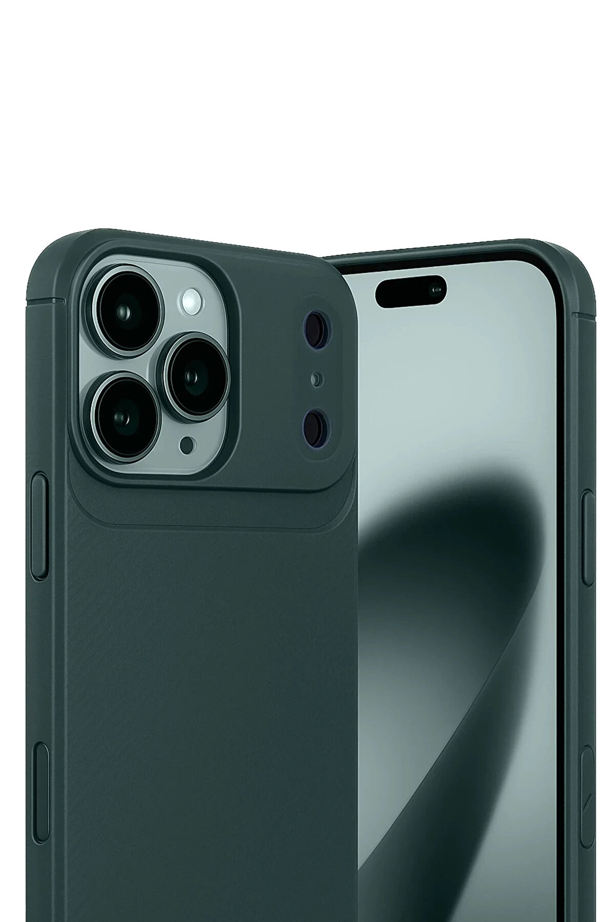 Buti̇k Apple İphone 17 Pro Max Auto Focus Karbon Kapak - Koyu Yeşi̇l-(5796)