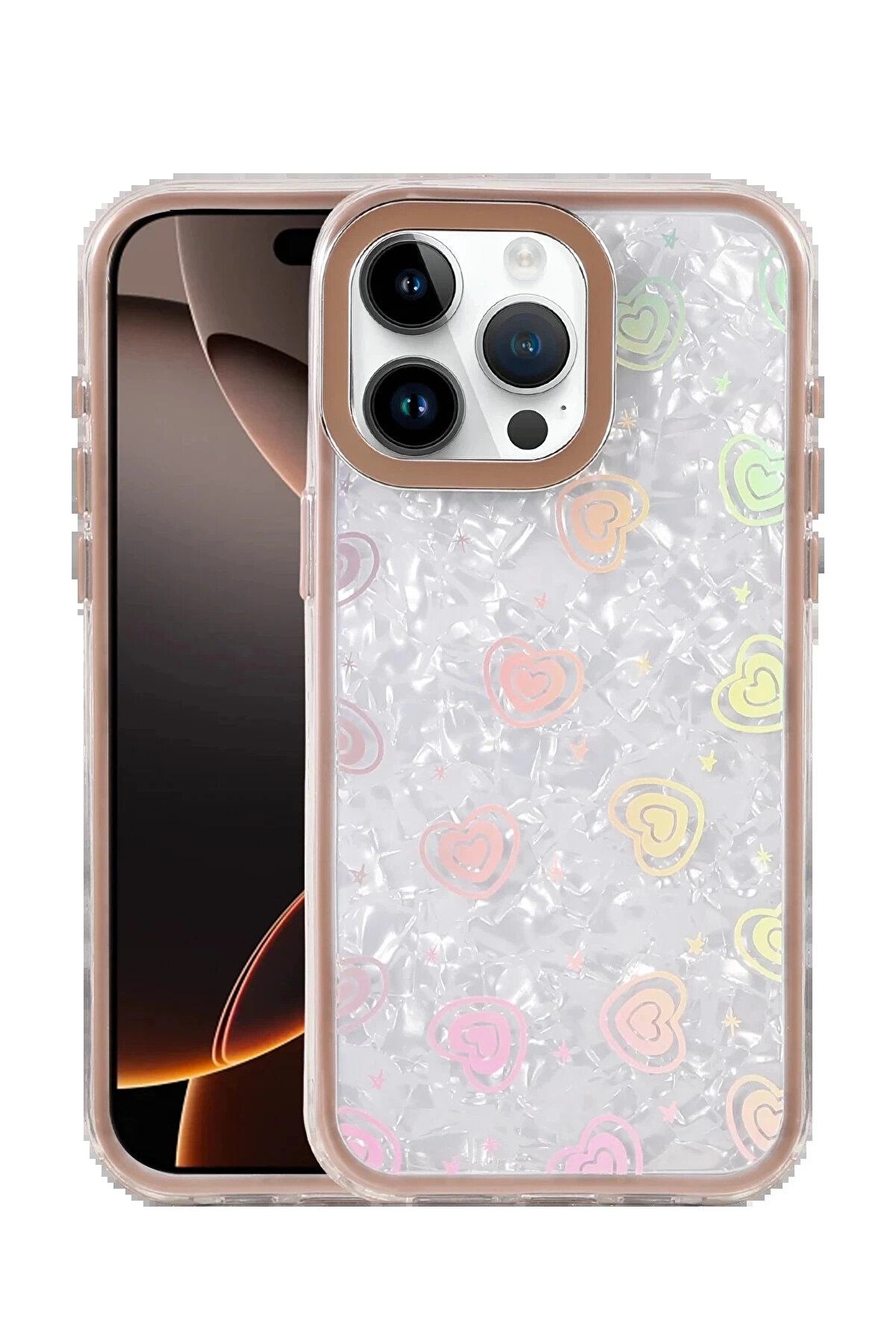 Buti̇k Apple İphone 16 Pro Lumi̇ Desenli̇ Kapak - &Ccedil;&ouml;l Ti̇tanyum-(5796)