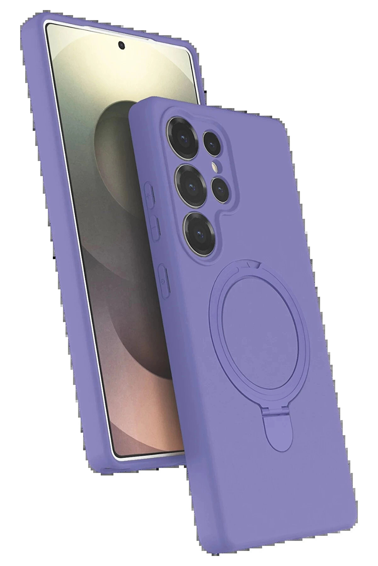 Buti̇k Samsung Galaxy S23 Ultra Regal Magsafe Standlı Kapak - Li̇la-(5796)