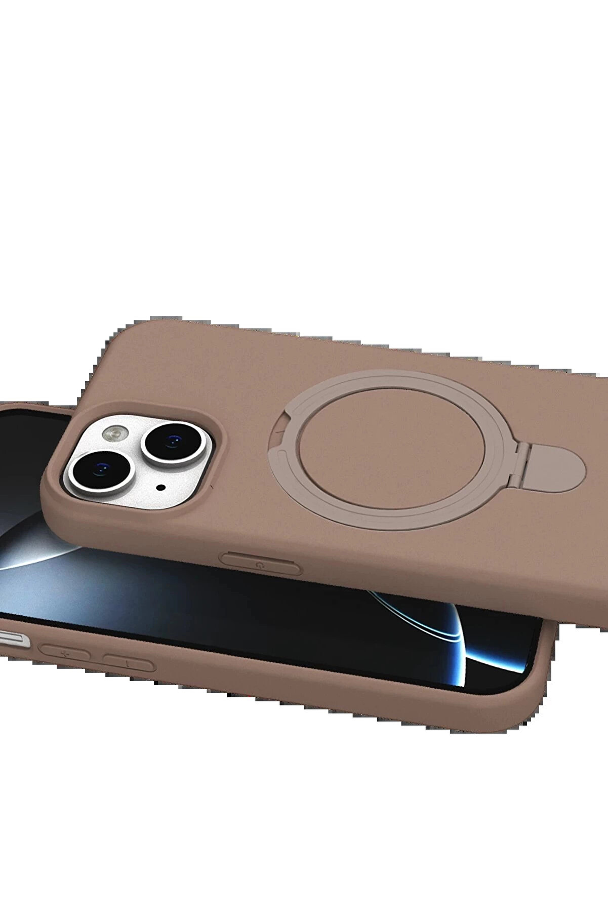 Buti̇k Apple İphone 14 Regal Magsafe Standlı Kapak - &Ccedil;&ouml;l Ti̇tanyum-(5796)