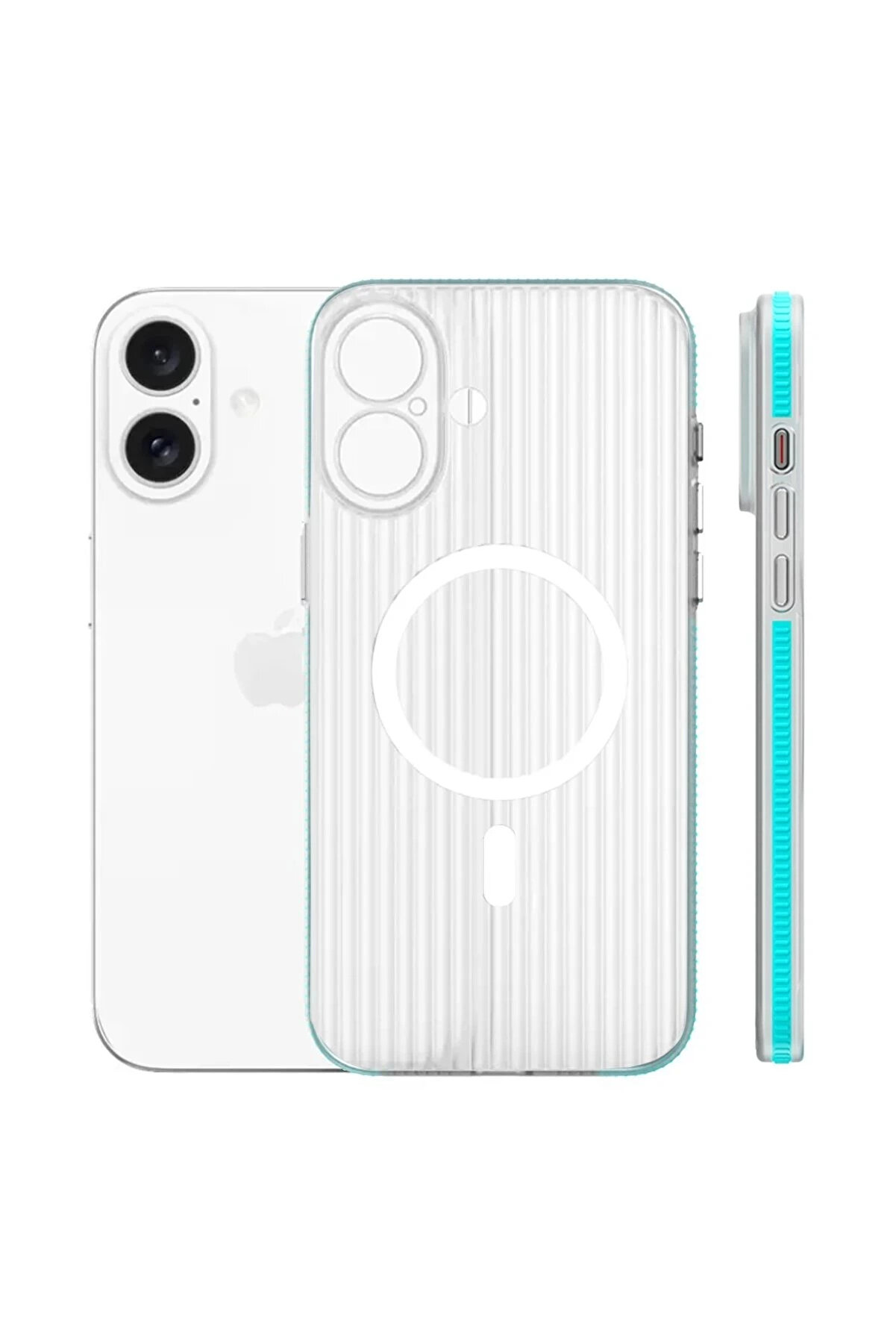 Buti̇k İphone 16 Li̇ne Magsafe Kapak - Mavi̇-(5796)