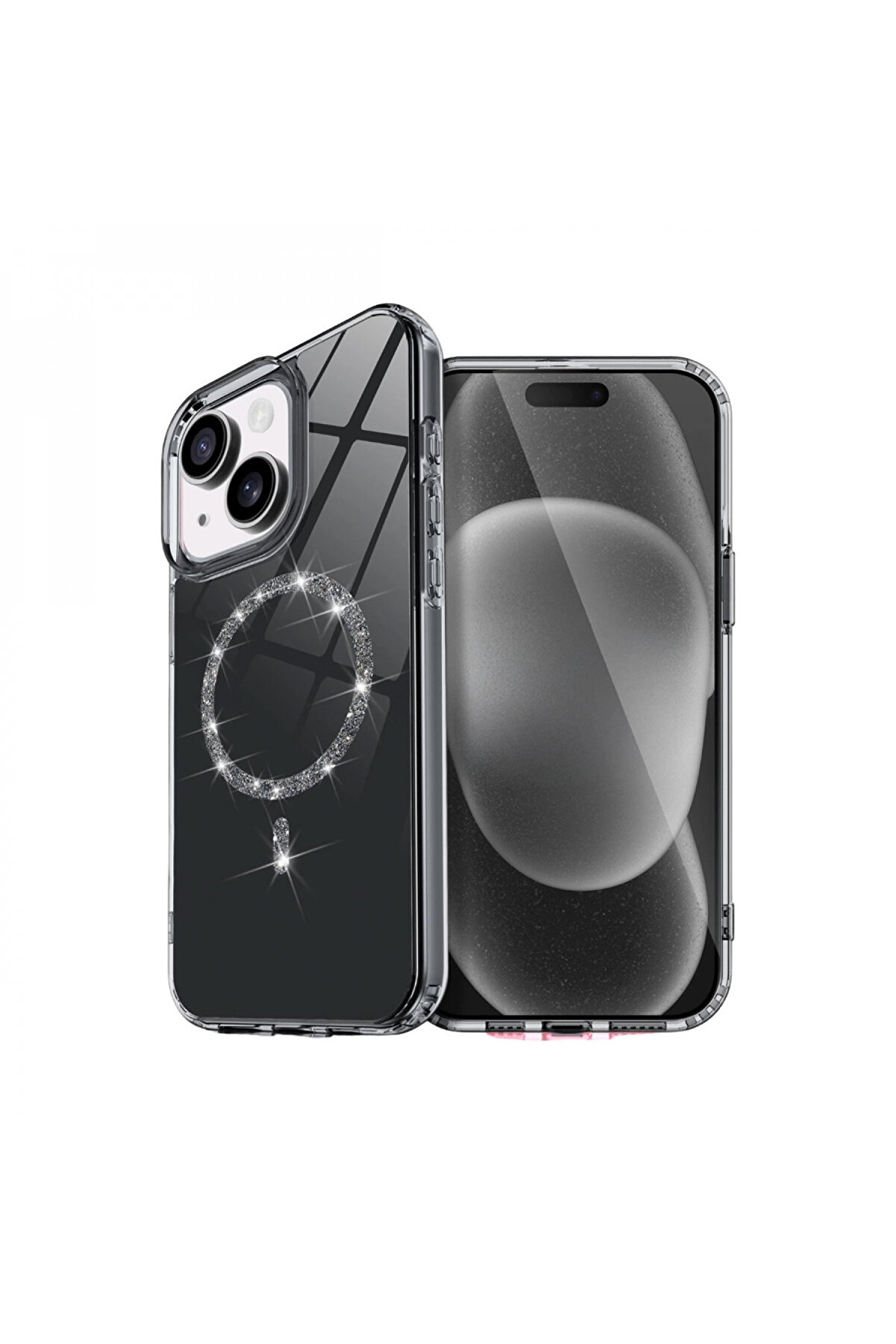 Byhodi̇ Apple İphone 15 Plus Li̇ve Di̇amond Magsafe Kapak - Si̇yah