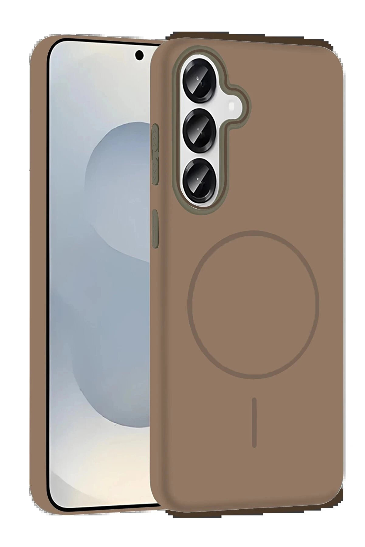 Buti̇k Samsung Galaxy S25 Broş Magsafe Kapak - &Ccedil;&ouml;l Ti̇tanyum-(5796)