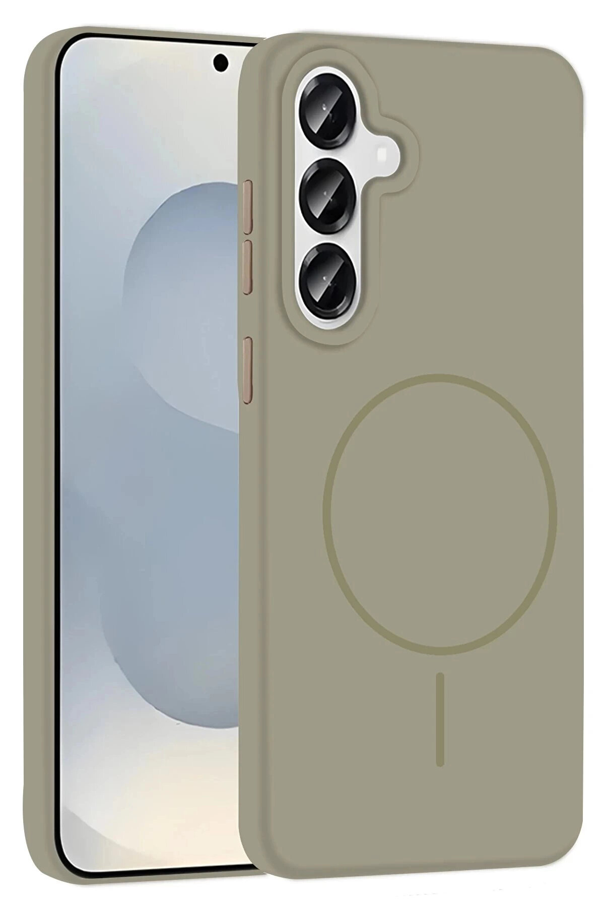 Buti̇k Samsung Galaxy S23 Fe Kılıf Jully Magsafe Kapak - &Ccedil;&ouml;l Ti̇tanyum-(5796)