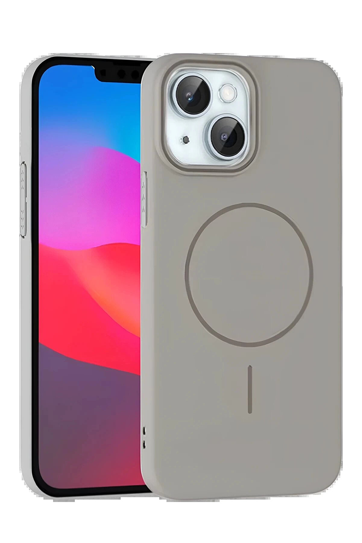 Buti̇k İphone 15 Plus Broş Magsafe Kapak - Ti̇tan Gri̇-(5796)