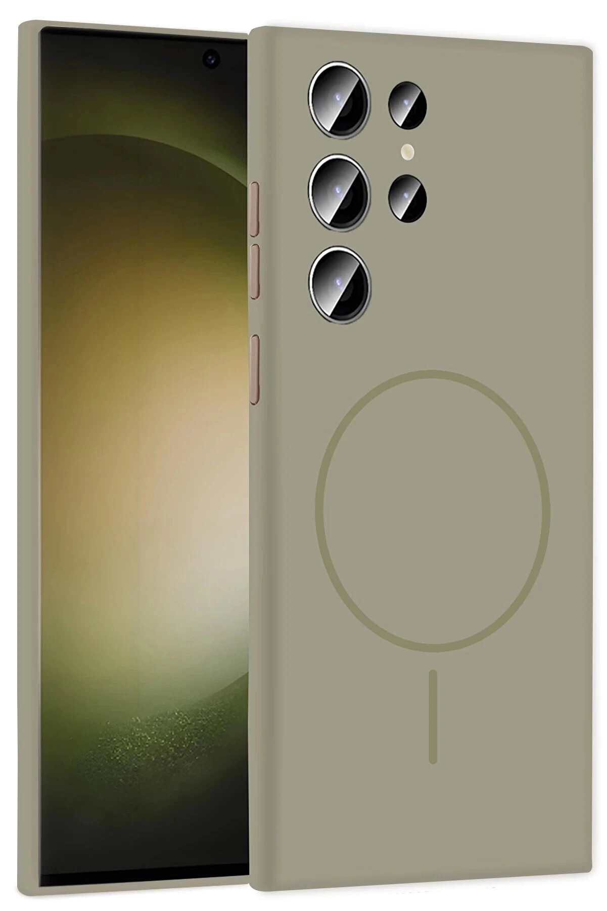 Buti̇k Samsung Galaxy S23 Ultra Kılıf Jully Magsafe Kapak - &Ccedil;&ouml;l Ti̇tanyum-(5796)