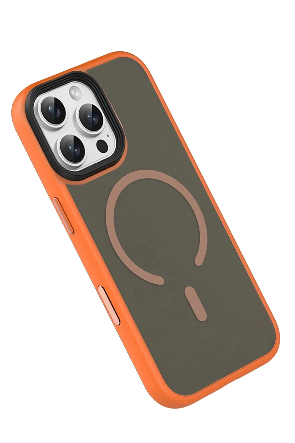 Buti̇k Apple İphone 16 Pro Max Megane Magsafe Kapak - Turuncu-(5796)