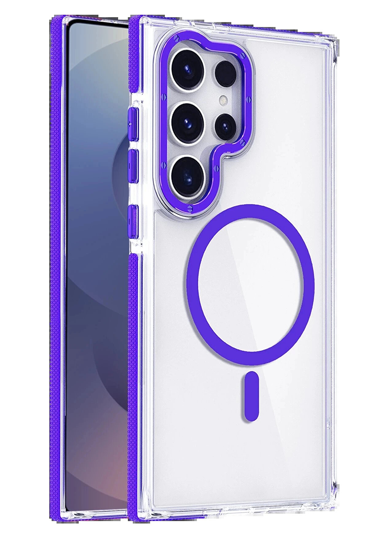 Buti̇k Samsung Galaxy S25 Ultra Bella Magsafe Kapak - Mavi̇-(5796)