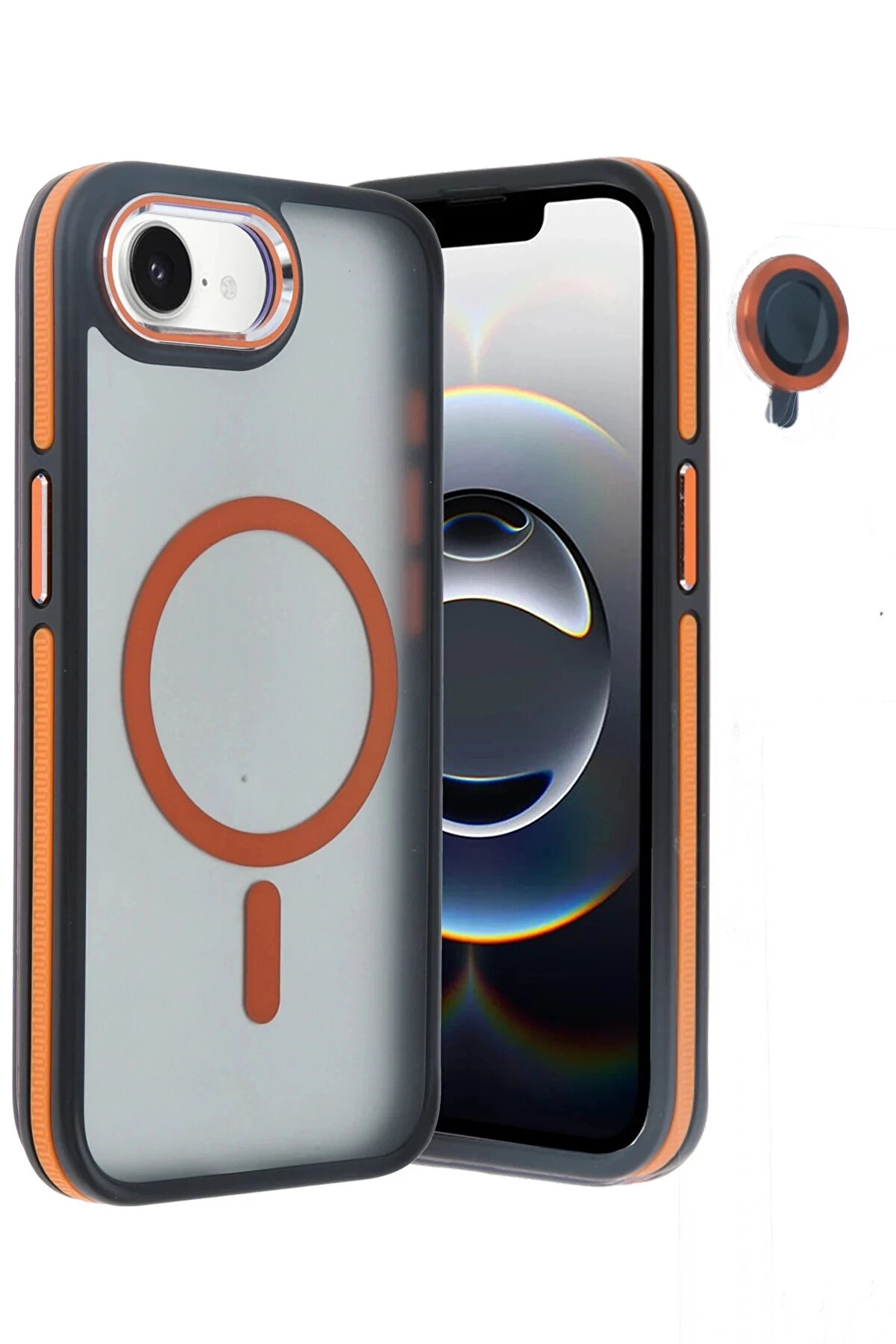 Buti̇k İphone 16E Wi̇nner Magsafe Kapak - Turuncu-(5796)