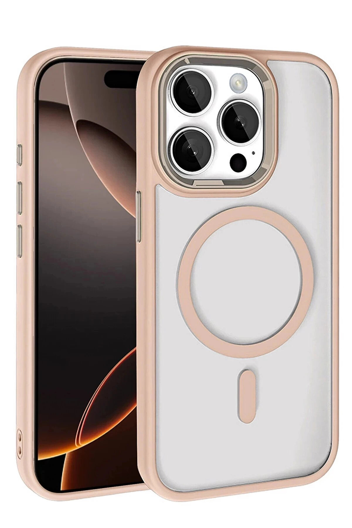 Buti̇k Apple İphone 15 Pro Max Terea Magsafe Kapak - Gold-(5796)