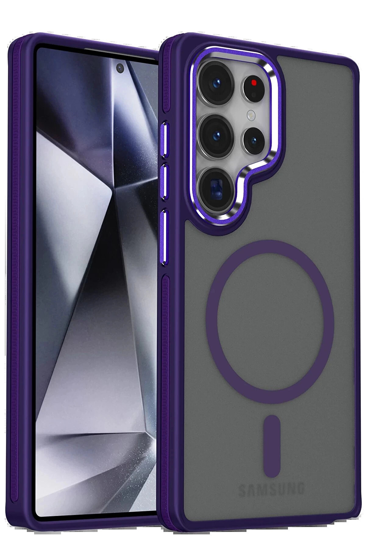 Buti̇k Samsung Galaxy S25 Ultra Wi̇nner Magsafe Kapak - Deri̇n Mor-(5796)