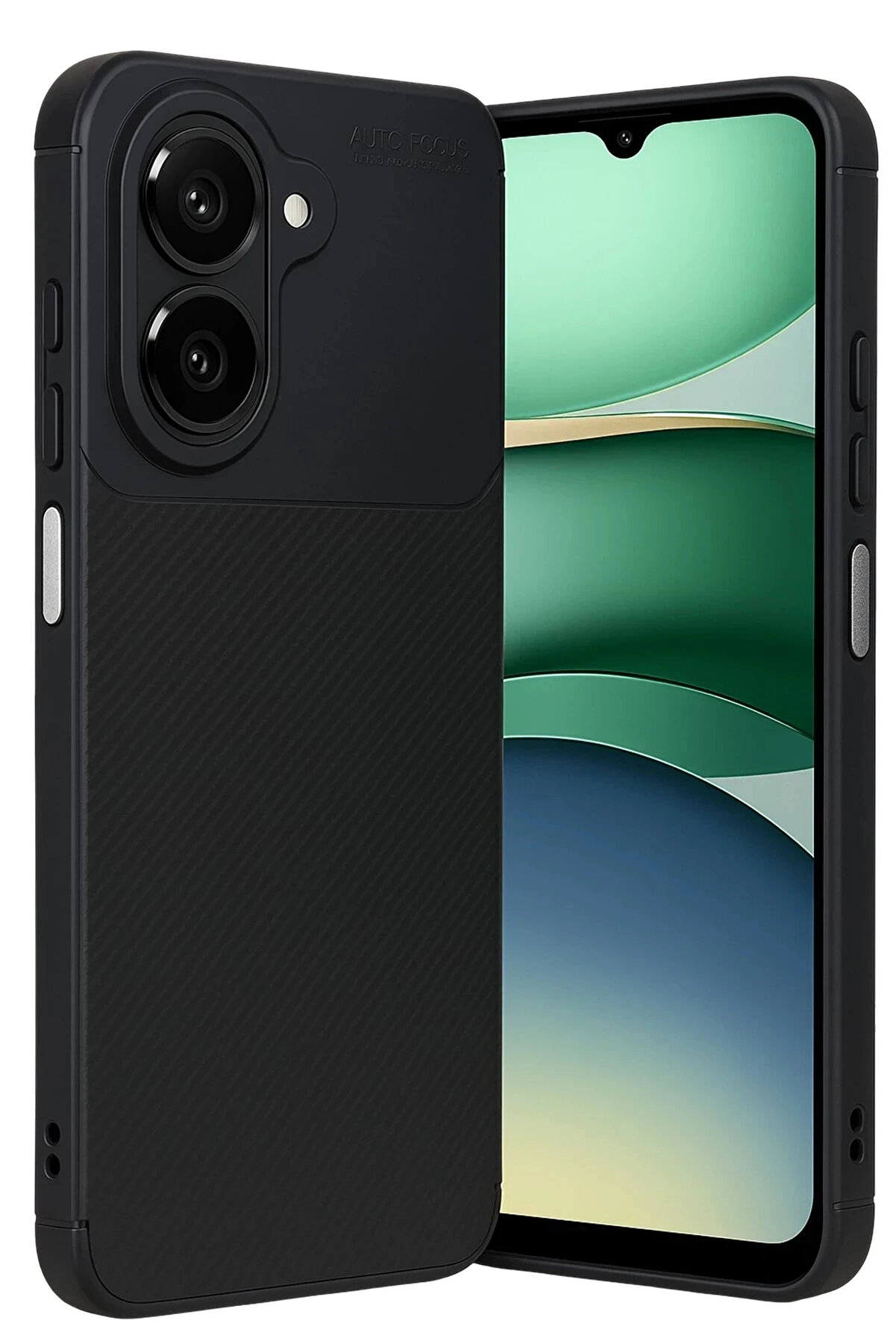 Buti̇k Samsung Galaxy A07 Auto Focus Karbon Kapak - Si̇yah-(5796)