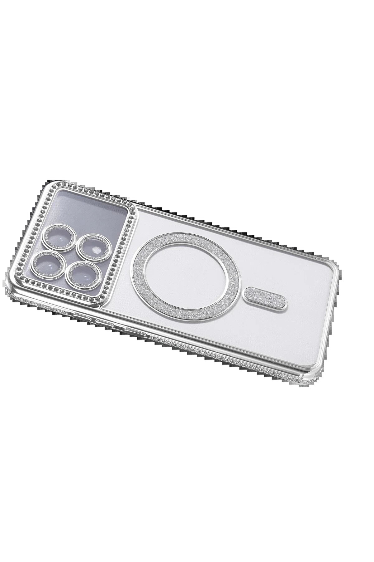 Buti̇k Xi̇aomi̇ Poco X6 Pro Joke Si̇mli̇ Magneti̇csafe Kılıf - G&uuml;m&uuml;ş-(5796)