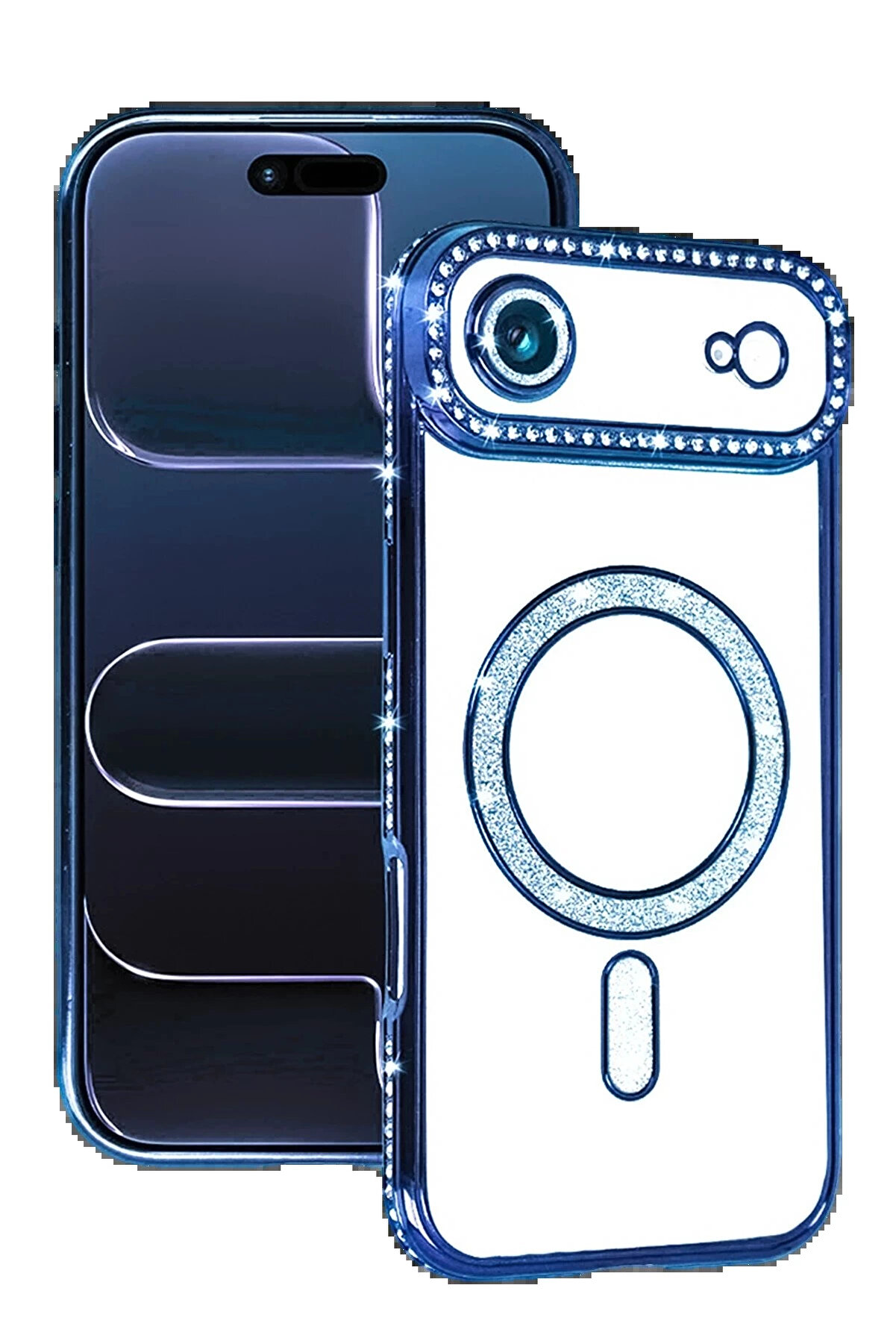 Buti̇k Apple İphone 17 Ai̇r Joke Si̇mli̇ Magneti̇csafe Kılıf - Mavi̇-(5796)