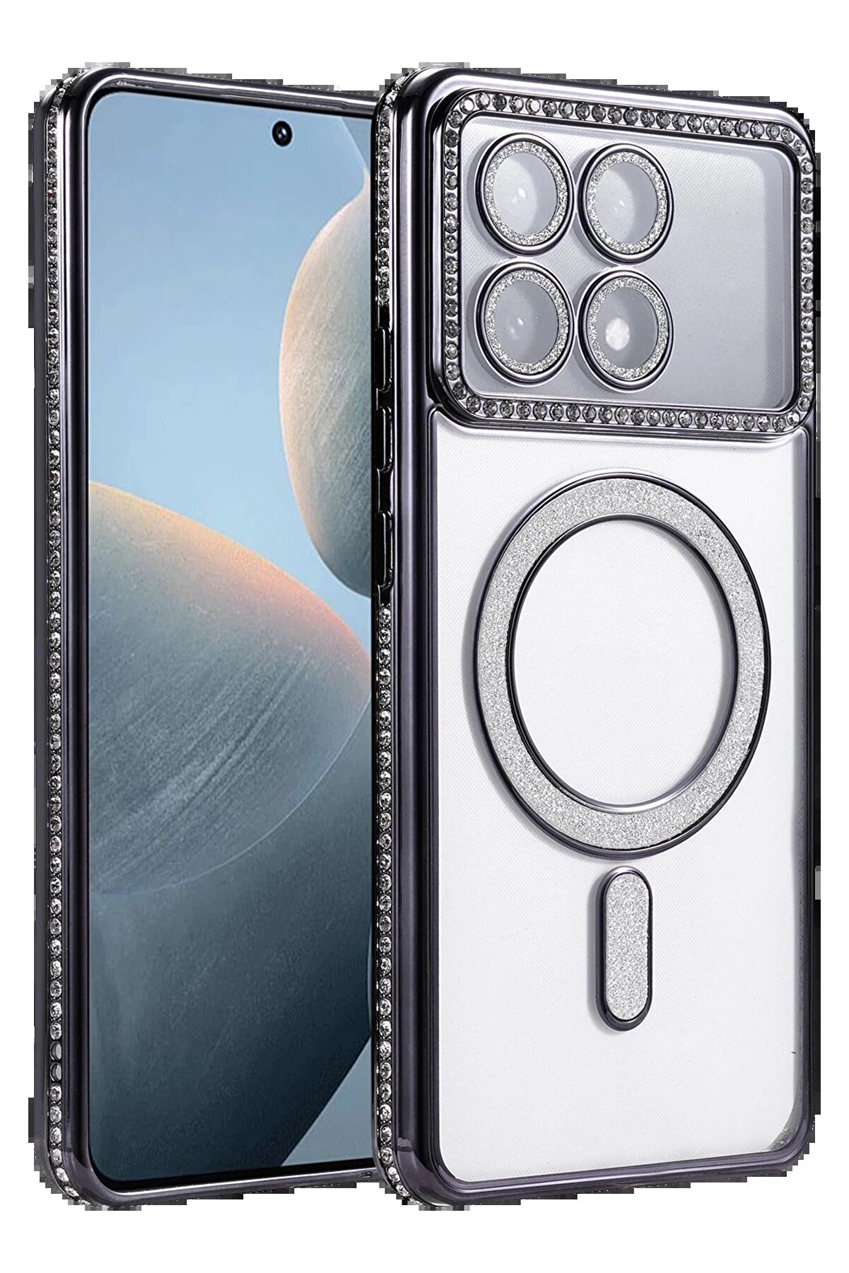 Buti̇k Xi̇aomi̇ Poco X6 Pro Joke Si̇mli̇ Magneti̇csafe Kılıf - Si̇yah-(5796)